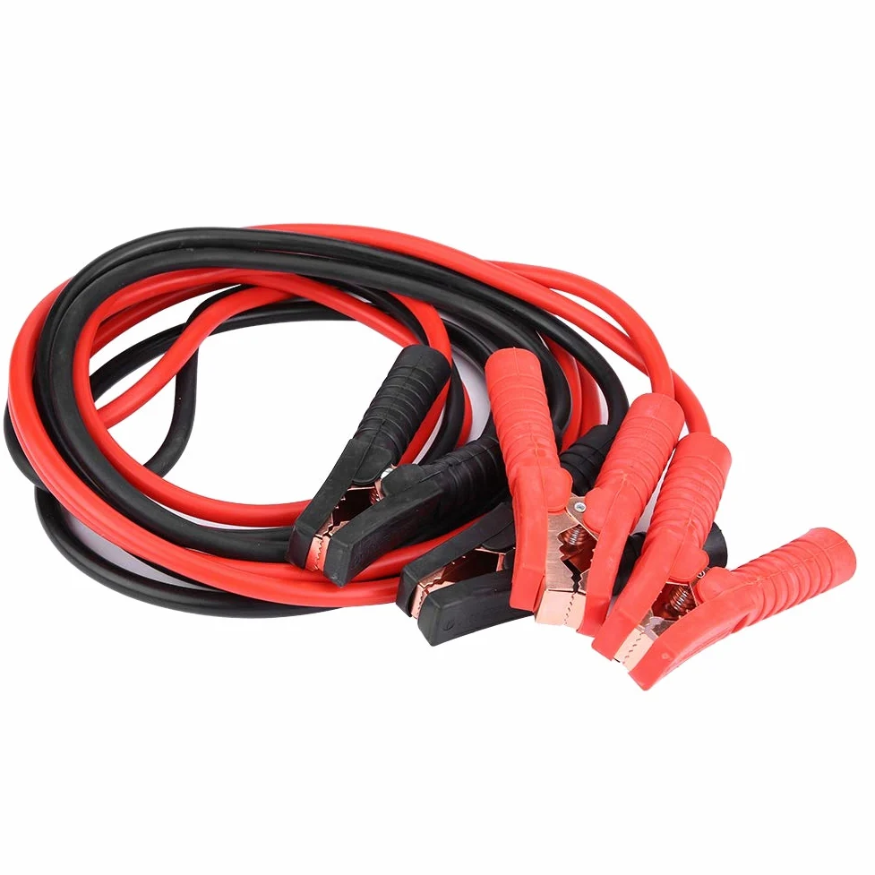 SIXRUN Cable de BateríA de Automóvil de 12 V, Cable de Puente de BateríA de Emergencia de Cobre Puro 4 M 2000 A, Terminales Aislados Codificados por Colores, Cables Flexibles Rojos y Negros para