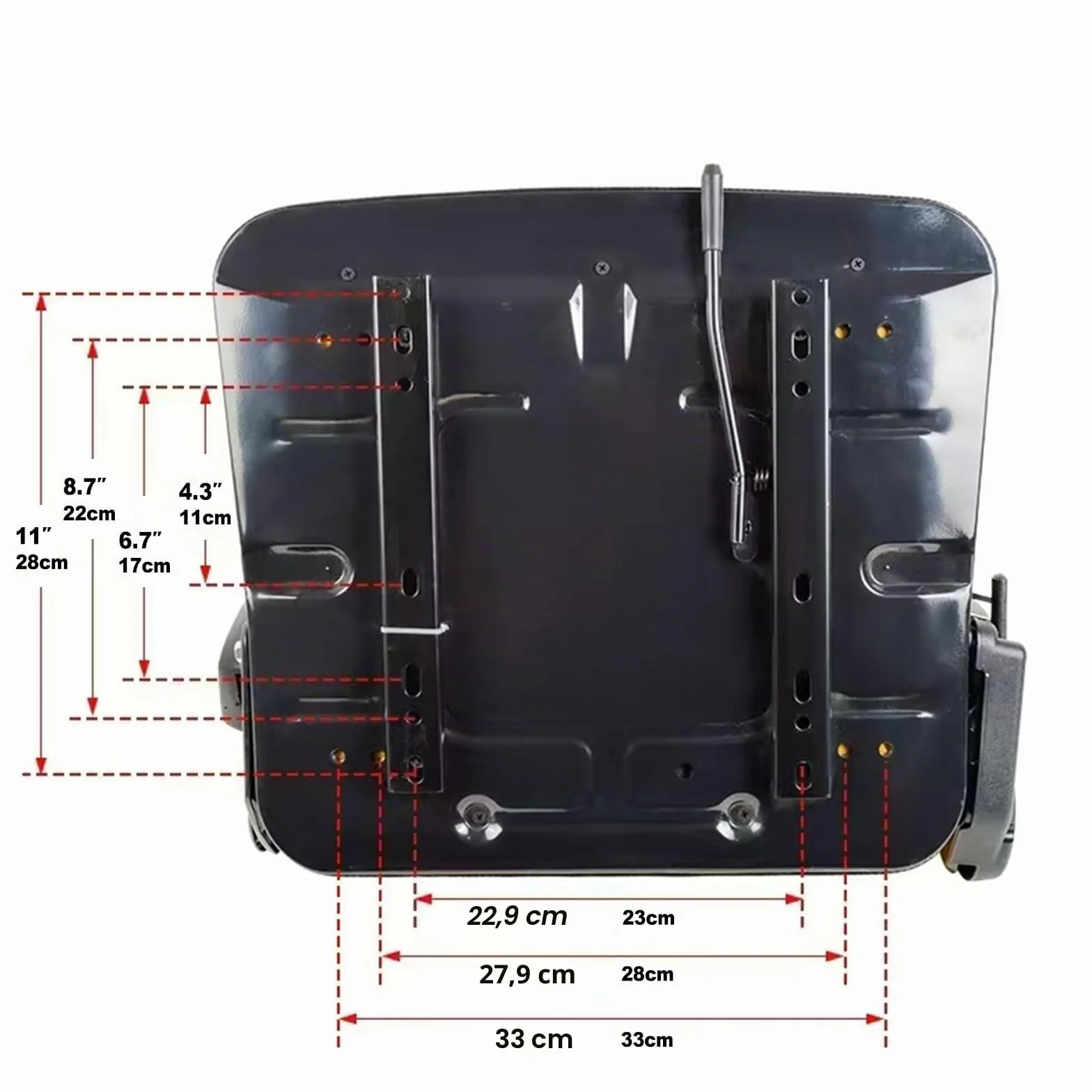 Asiento universal ajustable para carretilla elevadora con cinturón de seguridad y reposabrazos, respaldo y riel deslizante, asiento impermeable de PVC, para tractor