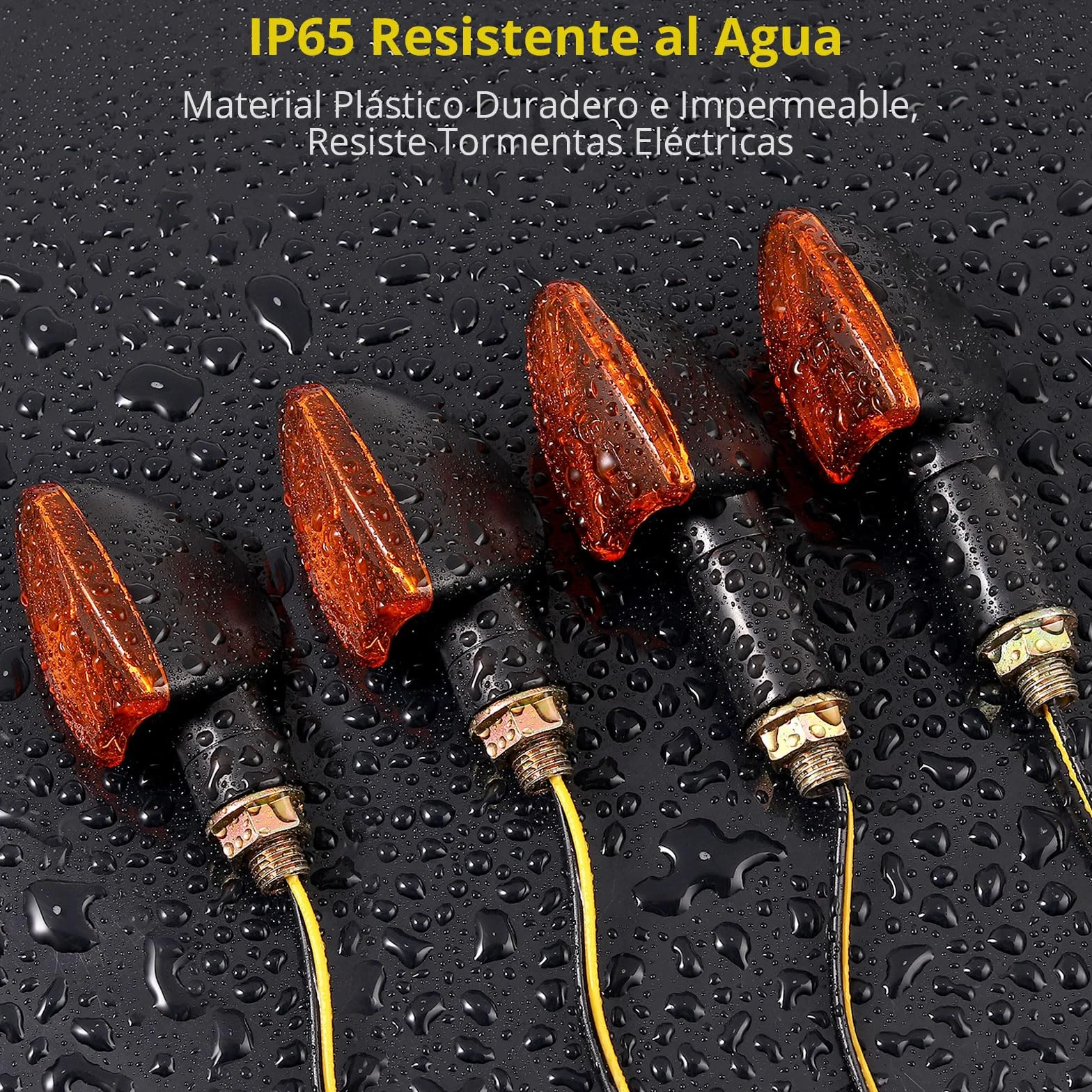 PROZOR 4PCS Intermitentes Moto Universal Homologadas ECE R50 Luces de Señal de Giro Impermeable IP65 Bombilla de Alta Potencia10W Indicador de Señal de Giro Ámbar para M10 Motocicleta Moto 12V
