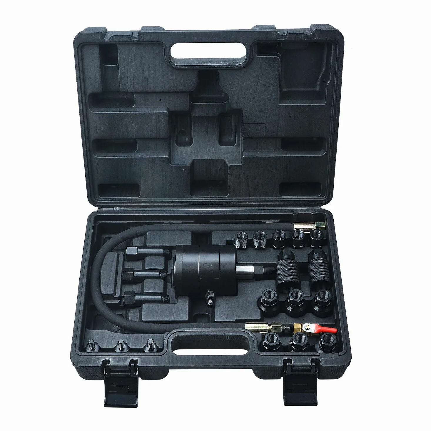 21 Piezas Juego de Extractor neumático de inyectores para Motores diésel, Kit de extracción de inyectores con 19 adaptadores
