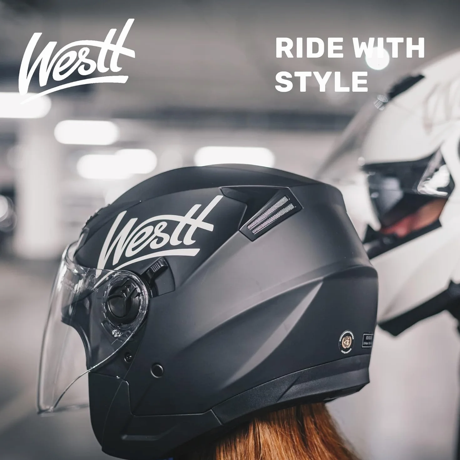 Westt Jet Casco Moto Hombre Mujer Doble Visera ECE Dot Tallas S-XL