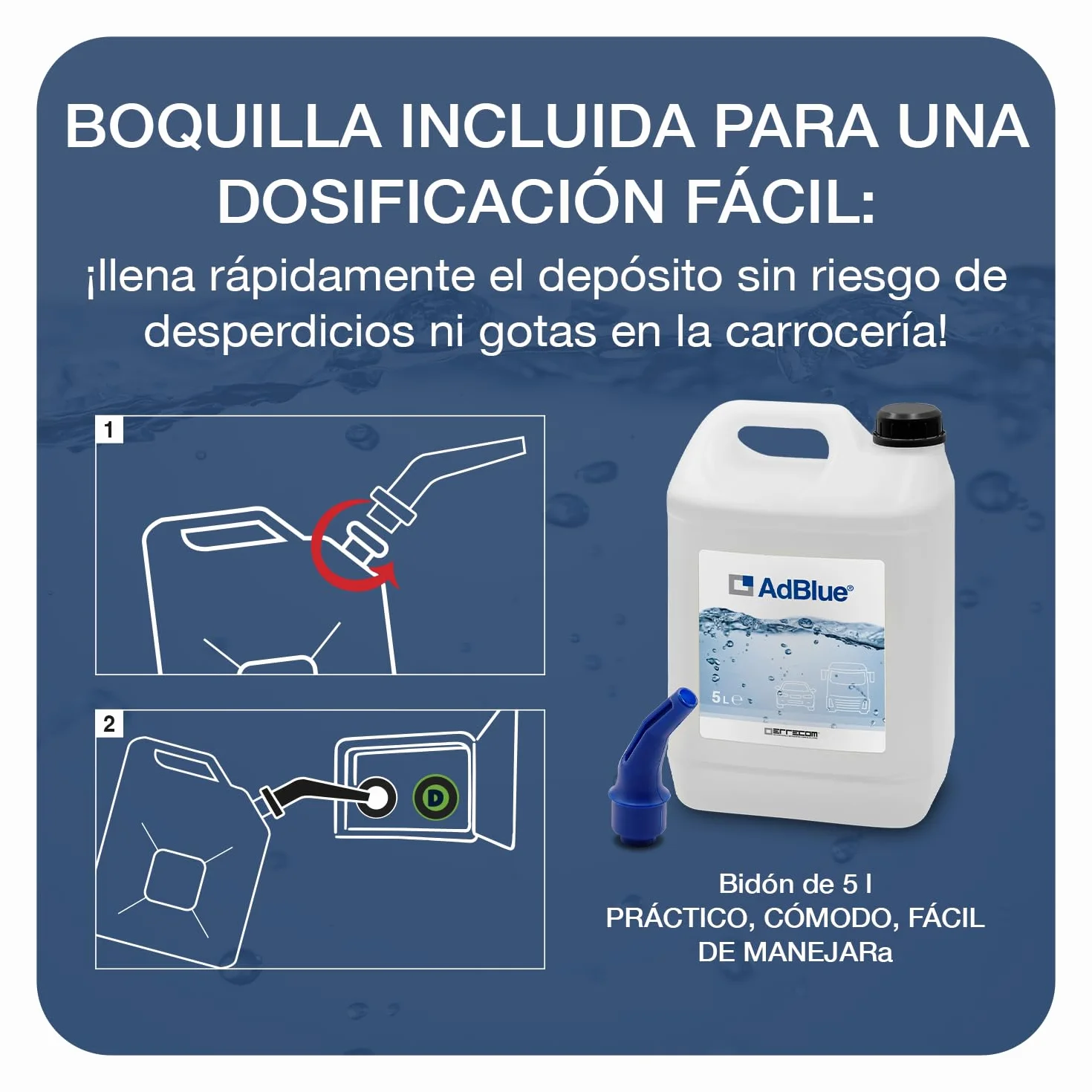 ERRECOM AdBlue Aditivo Diesel 10 L (2 x 5 L) Reducción Emisiones NOx ISO 22241-1