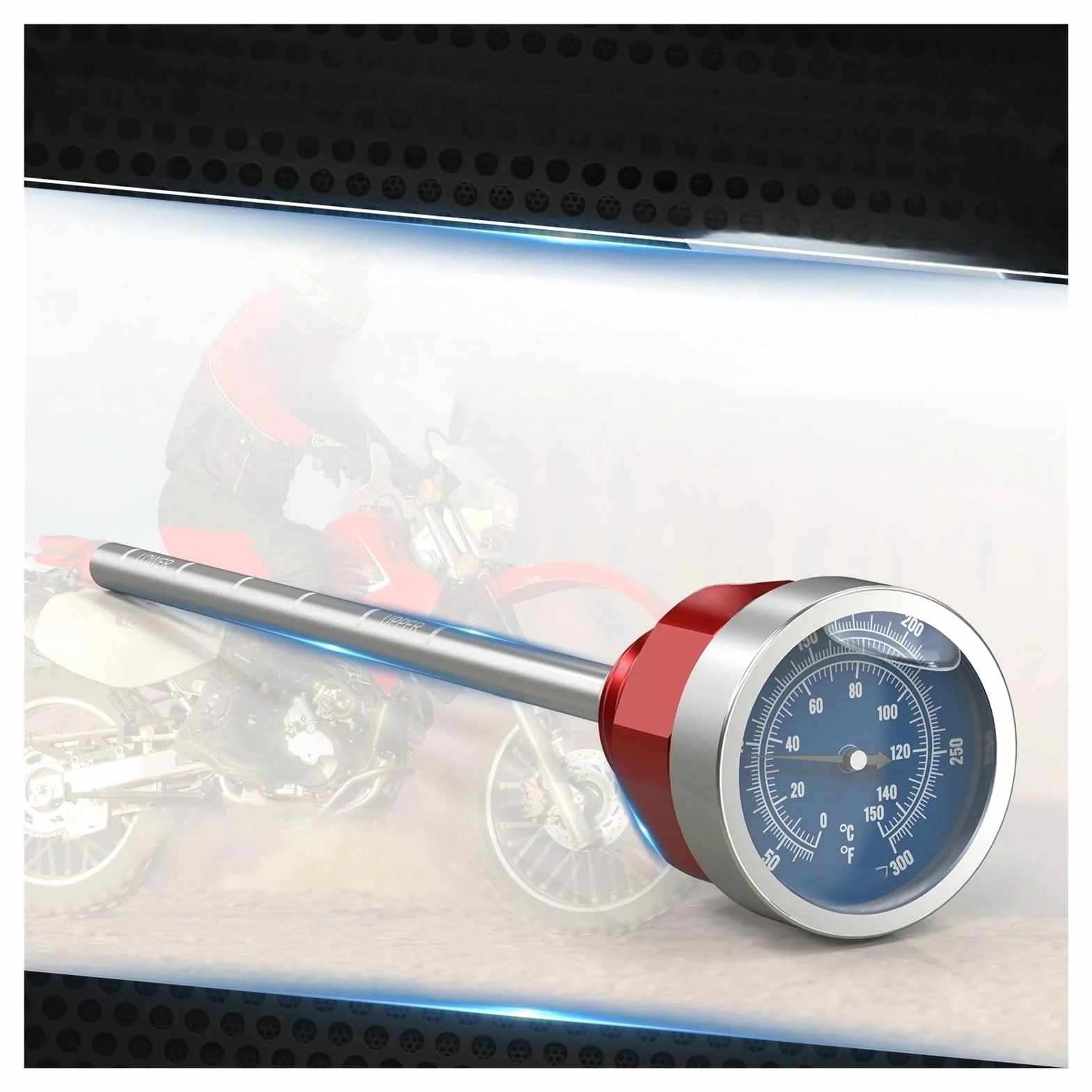 Nivel Aceite Varilla Varilla Nivel Aceite para Motocicleta con Medidor Temperatura Termómetro para XR650L para XR 650 L 1993-2024