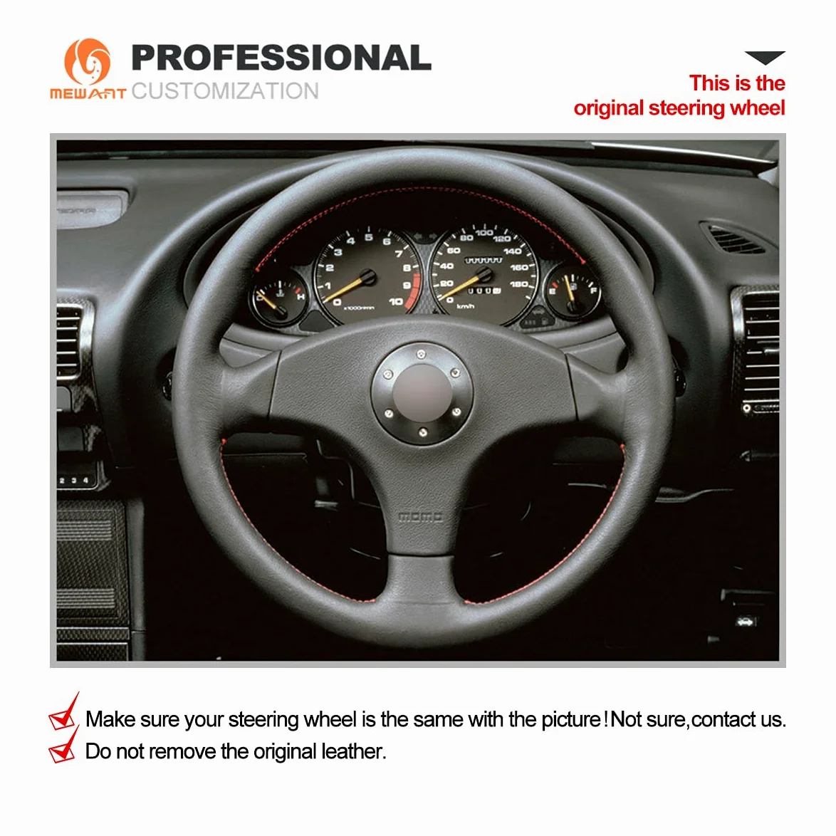 MEWANT Funda de volante de cuero genuino para Honda Integra tipo R 1994-2001 Volantes Accesorios