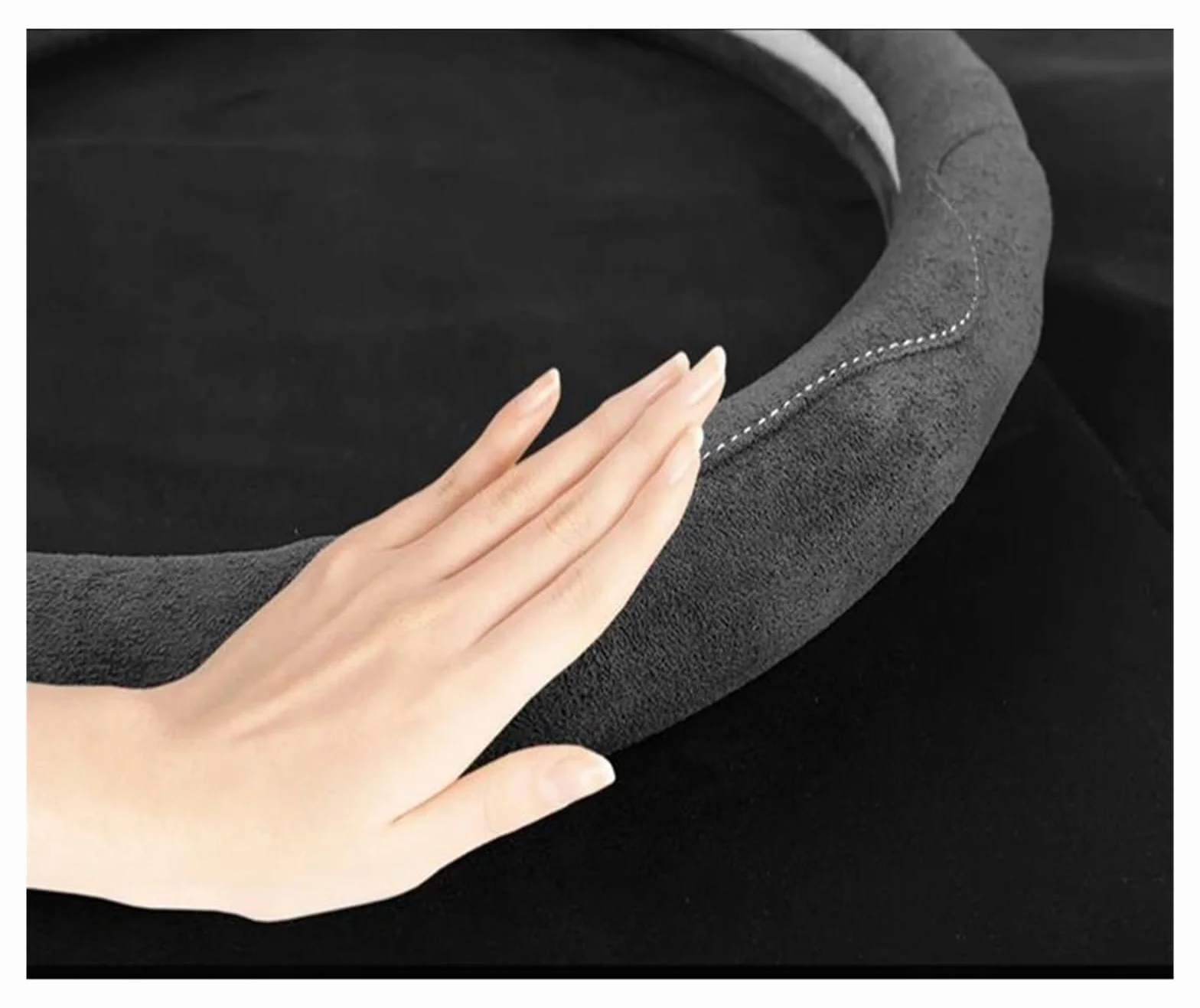 Funda para Volante de Coche de 36 cm, Forma de D, de Ante, de Cuero. Funda Protectora para Volante de Coche, Talla S, para Civic, Ciimo, Jade Auto Accessories, Funda para Volante de Coche roja.