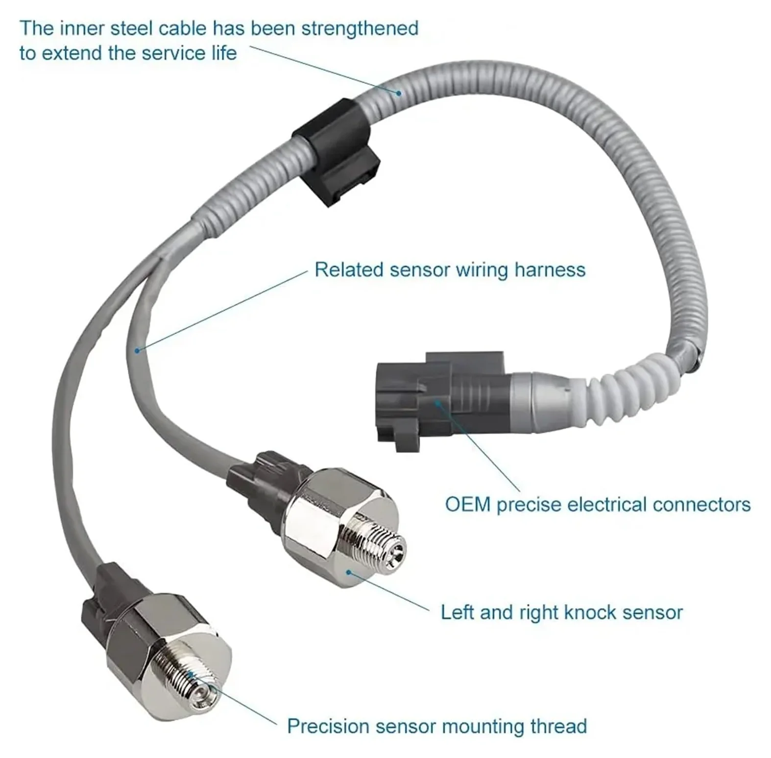 Arnés de cableado del Sensor de detonación del Motor, arnés inalámbrico para Sensor de detonación del Motor, Compatible con Toyota, Avalon, Camry, Solara, Sienna, ES300 y RX300.