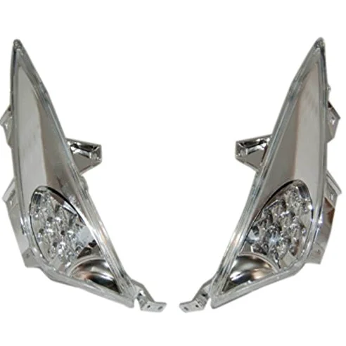 one by Camamoto cód. 77206378LF - Juego de intermitentes LED delanteros con intermitencia/relé homologadas CE cromado/ahumado compatible con Yamaha T-Max 500 cc año 2008 a 2011