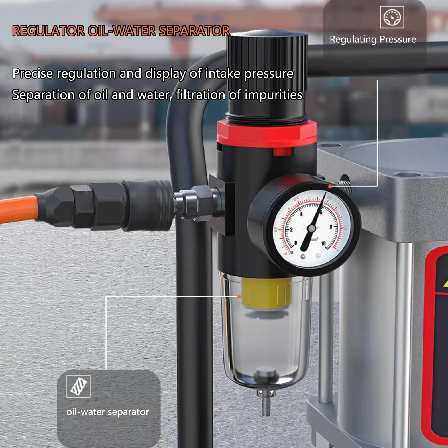 Bomba de grasa neumática con regulador de presión para tambores de 5 galones, relación de presión 70:1, ideal para máquinas herramientas y engrasado de equipos automotrices