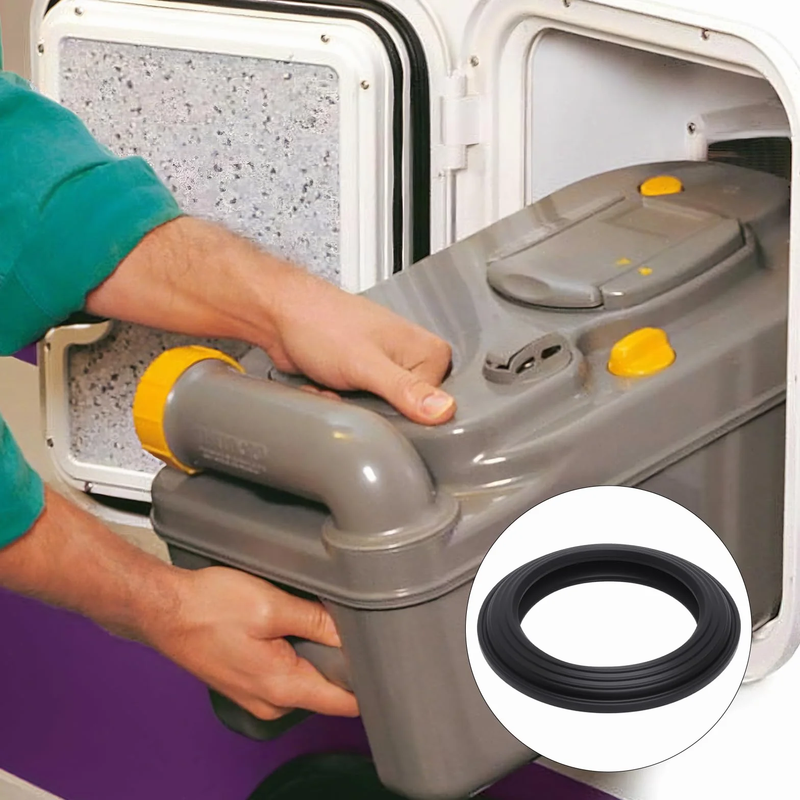 1 Piezas Goma Inodoro para Thetford C2/C200/C250/C260/C400 – Sellado de silicona anti-fugas y olores Arandela Válvula de Descarga– Compatible con Thetford toilette, instalación DIY sencilla