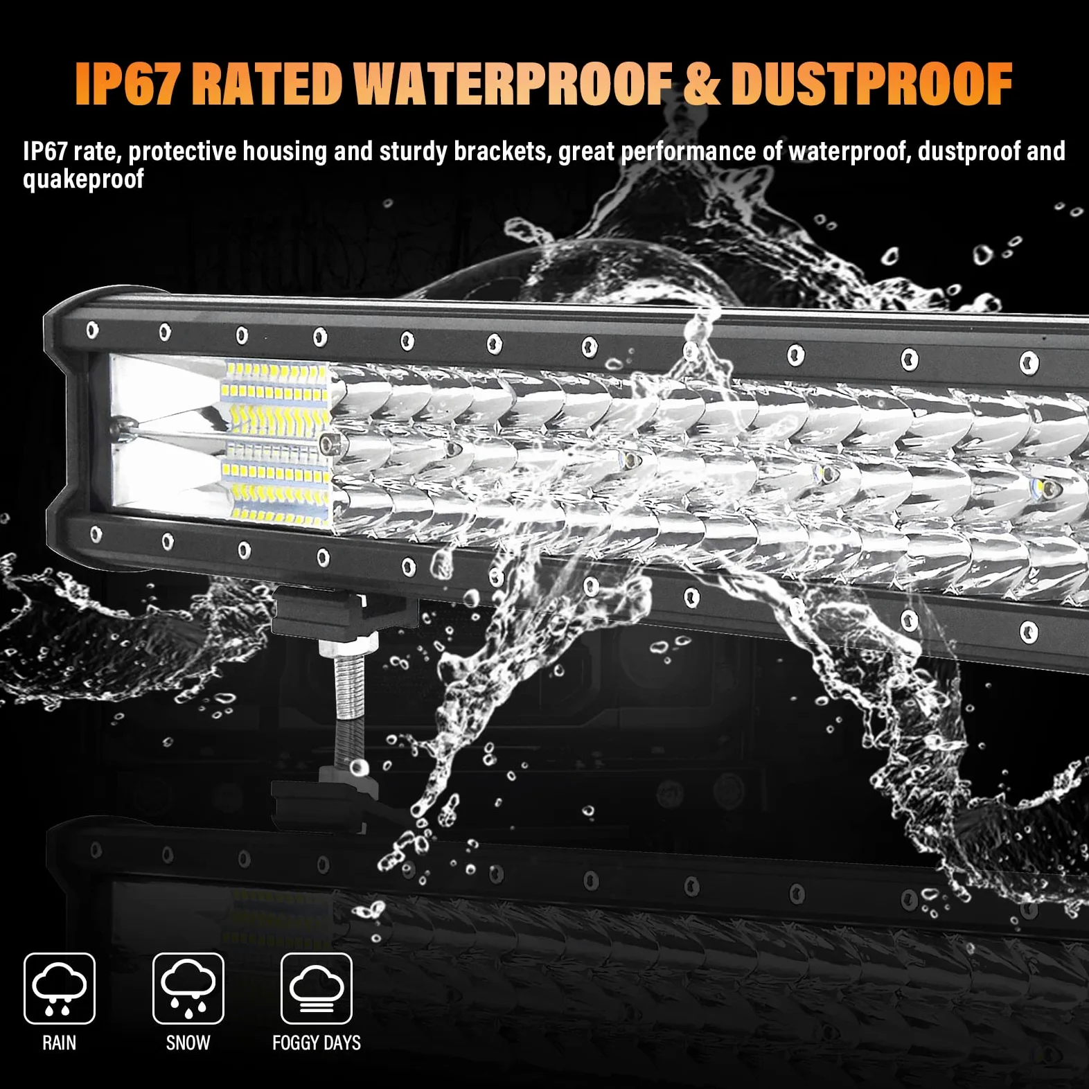 AUXTINGS 102 cm 40 pulgadas 540W 4x4 Barra de luces LED 3 filas foco combinado de inundación luces todoterreno luz de trabajo para camión JP vehículos SUV ATV UTV luces de barco 12V 24V impermeable