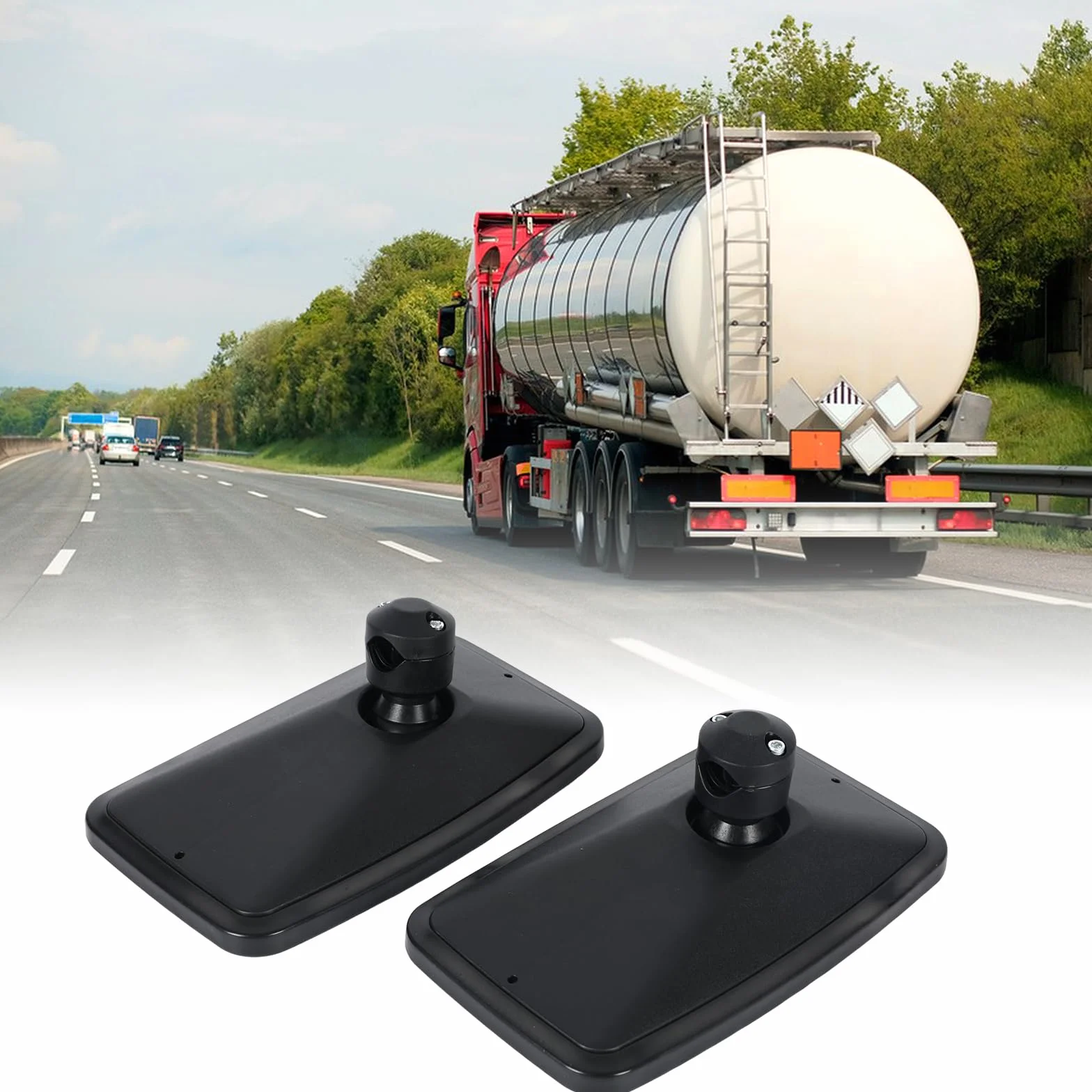 Espejos universales para tractor 28,5 x 17 cm PVC retrovisores con carcasa y soporte