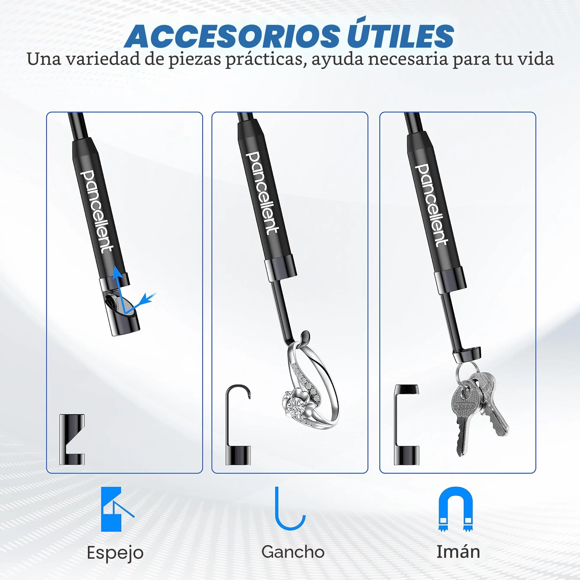 Boroscopio de inspección de Serpiente de Doble Lente 1920P, endoscopio pancellent Tipo C, cámara de Alcance con 8 Luces LED para Smartphone Android e iOS, iPhone, iPad, Samsung (5 M)