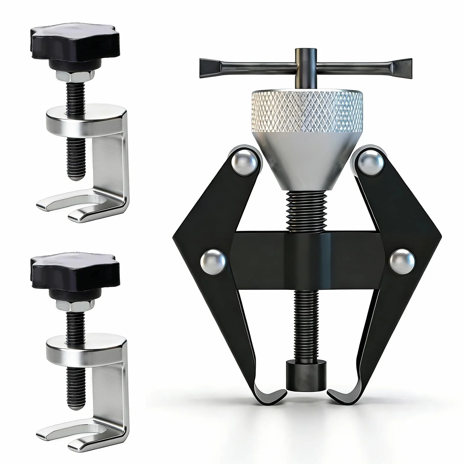 3 Piezas Extractor Profesional de Brazo Limpiaparabrisas, Herramienta de Extracción y Desmontaje, Acero al Carbono Tratado, Compatible con Coches, Furgonetas y Camiones Ligeros,Apertura Máxima 36 mm