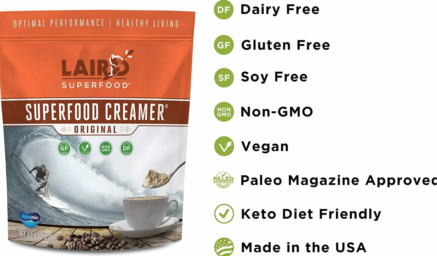 Laird Superfood Original Superfood Creamer 8 oz 227 g Paquete de 2
