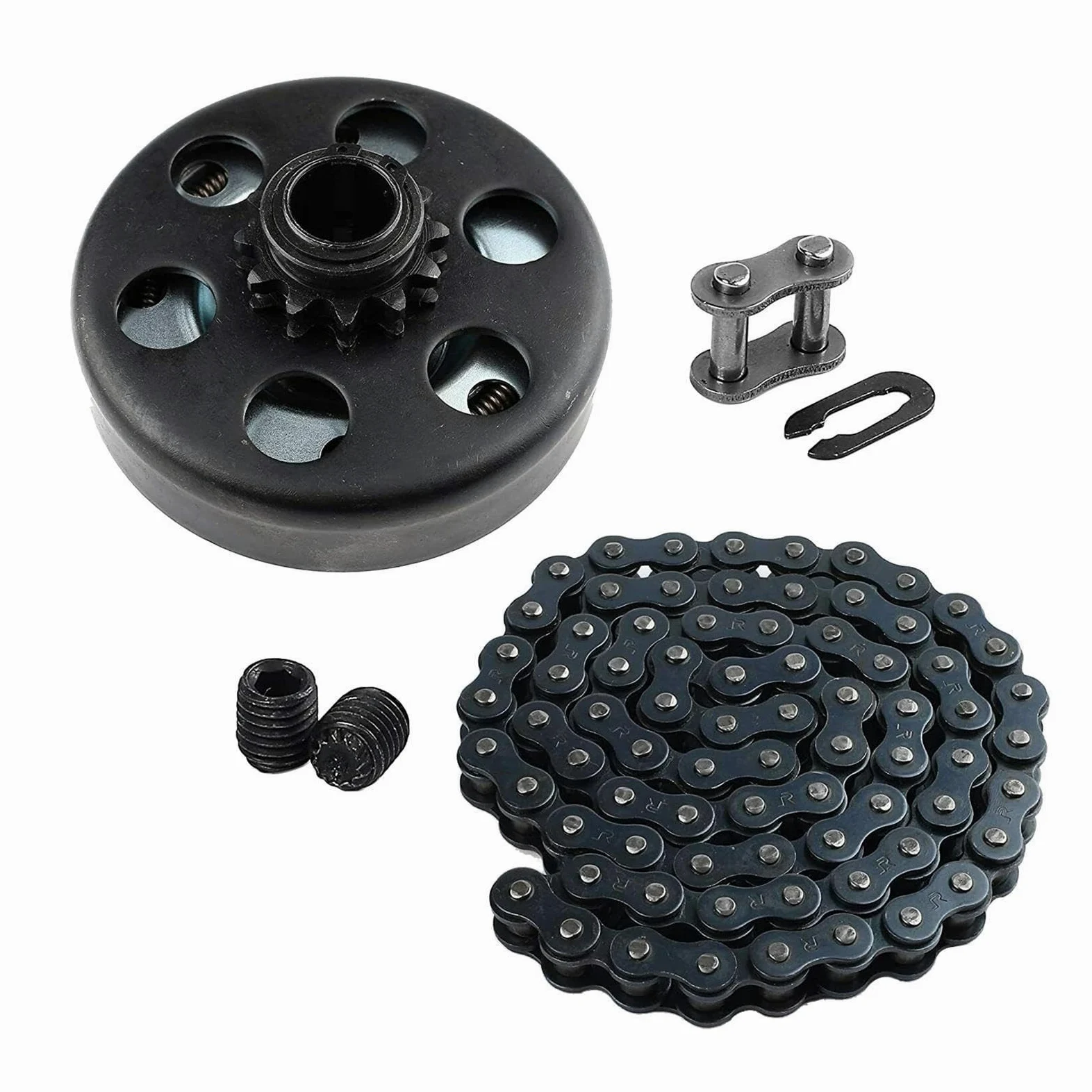 Juego de discos de embrague Ajuste para Mini bicicleta motor embrague Kit eje 12T piñón acero duradero Embrague Asamblea