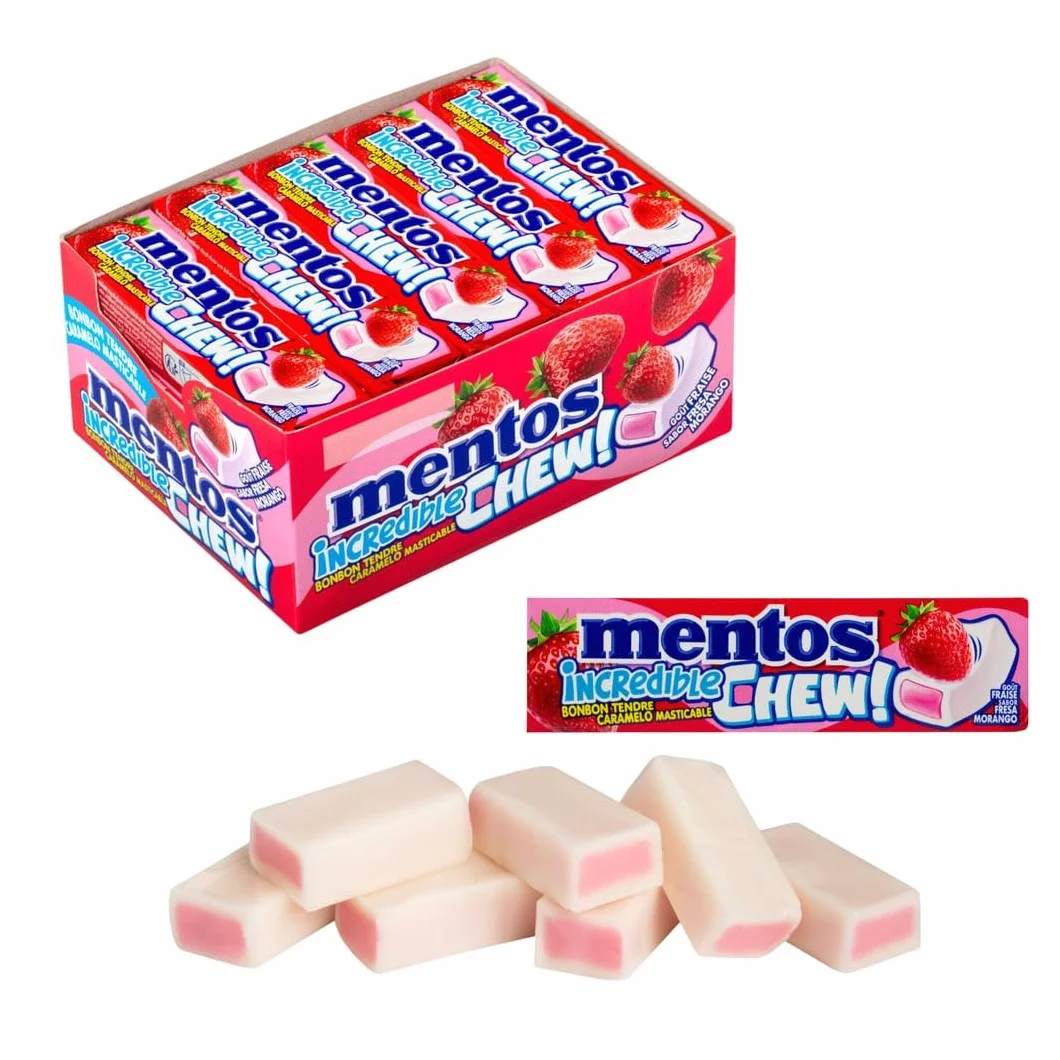 iChuches Caramelos Chew 20 Sticks Individuales Fresa Masticables Textura Extra Tierna