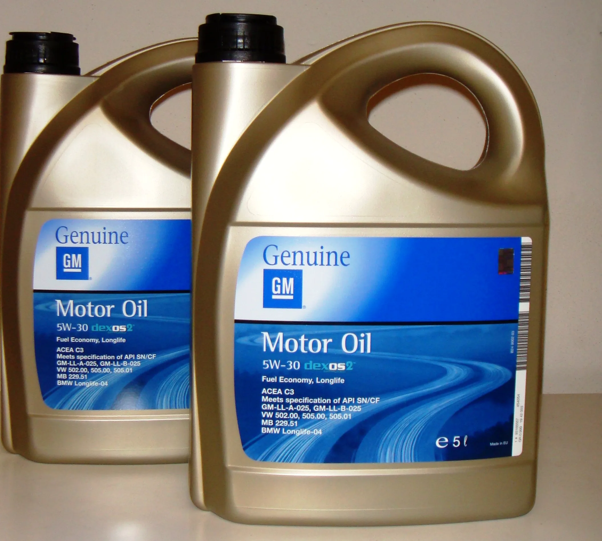General Motor 5W30 - Aceite de motor Dexos 2, economía, larga duración - 2 botes de 5 litros