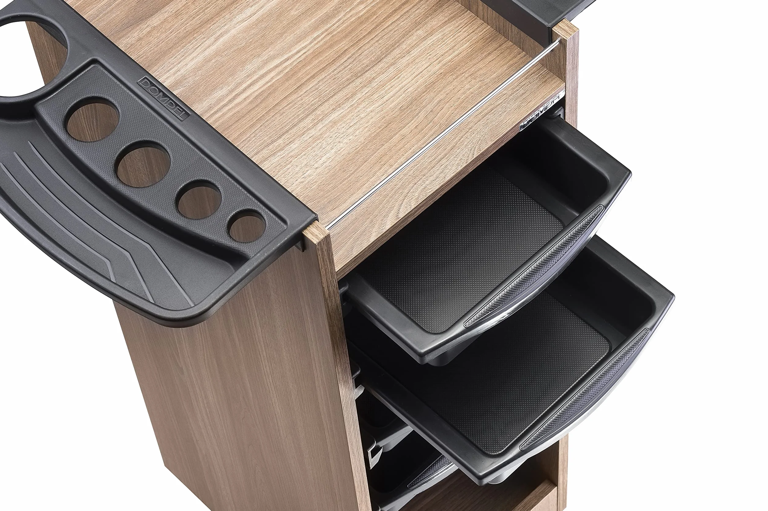 DOMPEL Carro de Mantenimiento Profesional Roma 4 Cajones con Ruedas - Marron Madera