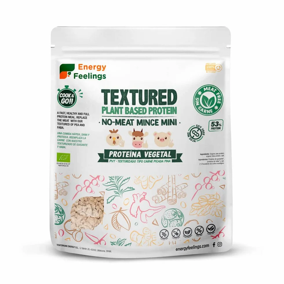 Proteína de Guisante Texturizada Tipo Carne Picada Fina 400g Vegana Ecológica 53% Proteína Sin Gluten
