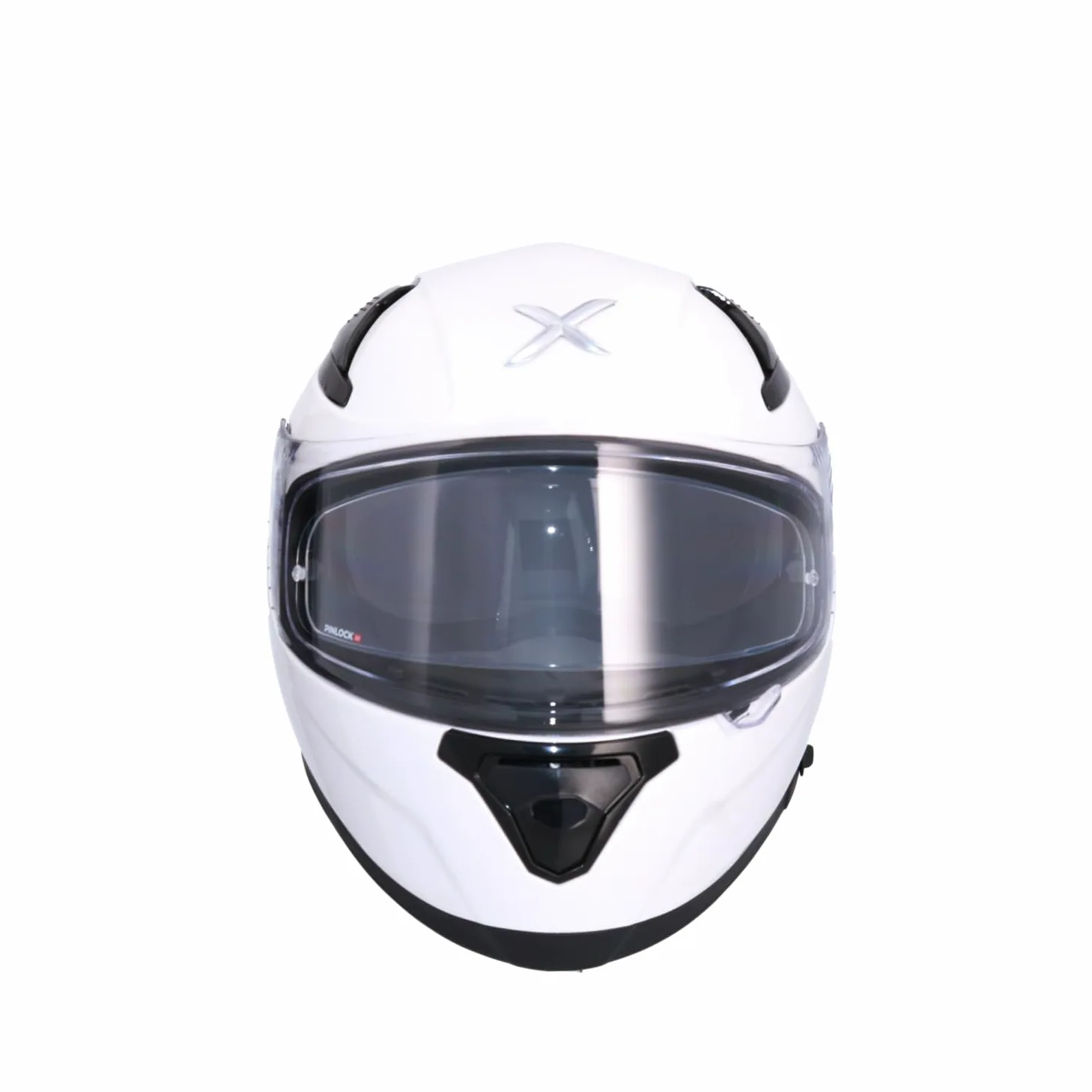 Casco AXOR Apex Solid Casco Integral de Moto Blanco Perlado con Pantalla Extra y Lente Solar, Diseño Deportivo, Talla L
