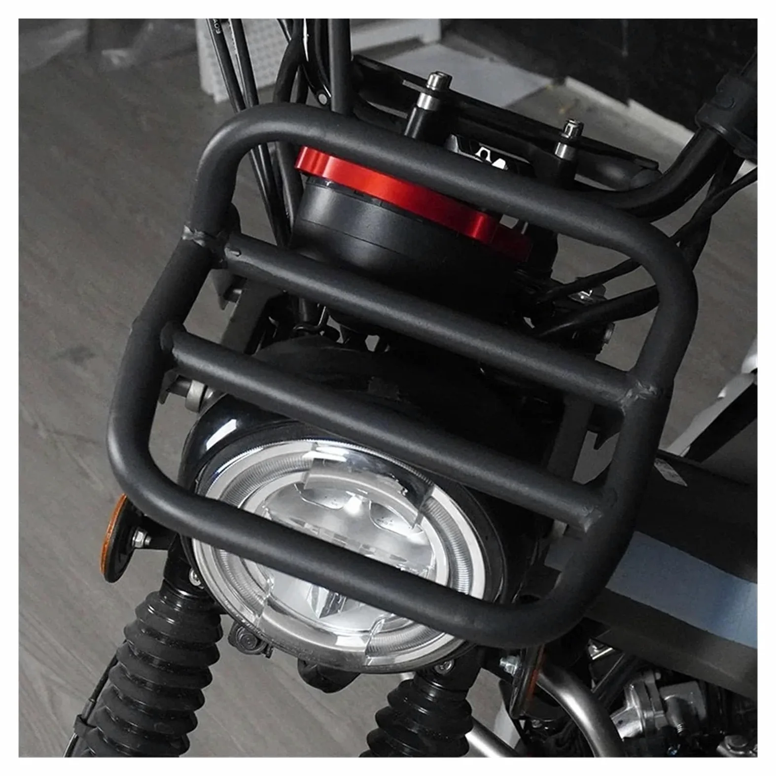 Soporte for portaequipajes Delantero de Motocicleta de Hierro Negro | For CT125 Hunter Cub Trail 125, construcción de hierro, soporte de montaje de maleta estable