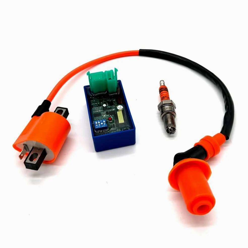 Racing DC 6PIN límite de Velocidad Interruptor Dip Bobina de Encendido D8TJC Kit de bujías Compatible con ATV CG125 CG150 CG200 Dirt Pit Bike Scooter