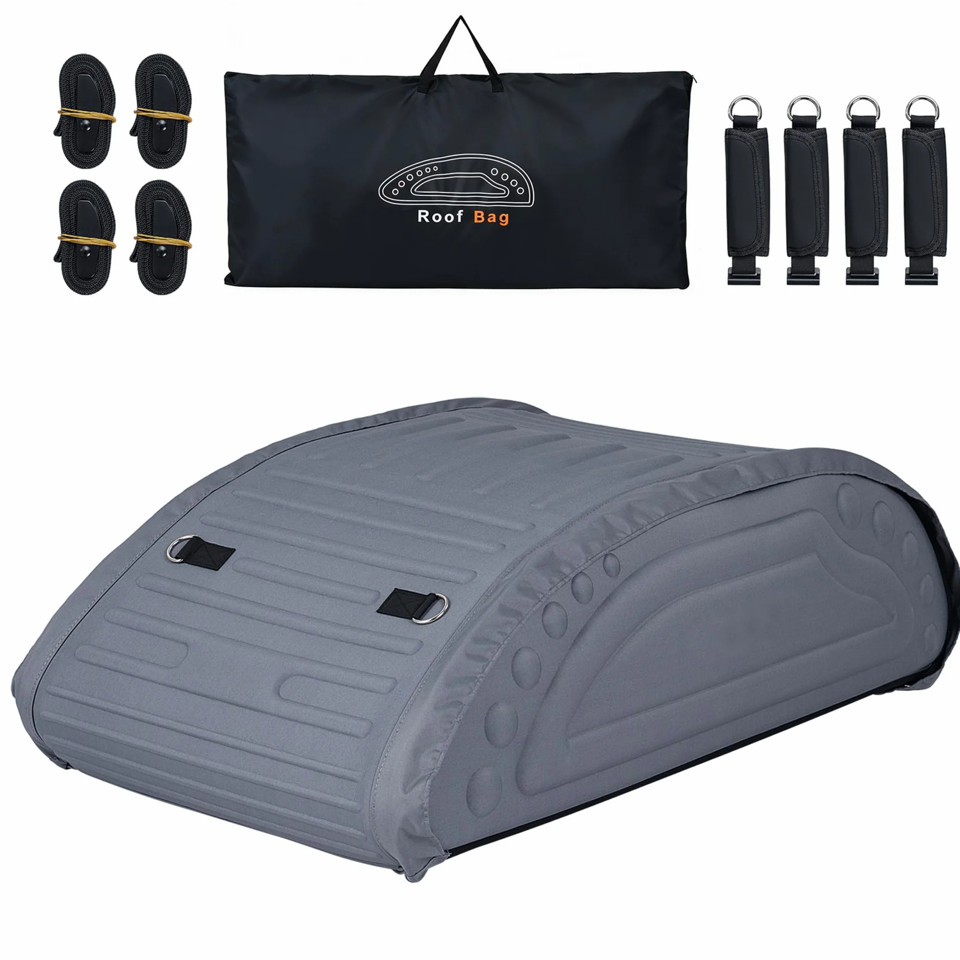 GIANTEX Cofre de techo para coche de 400 litros, impermeable, 4 correas de fijación, base antideslizante y bolsa de transporte, caja de equipaje aerodinámica, portaequipajes para SUV, sedán, furgoneta