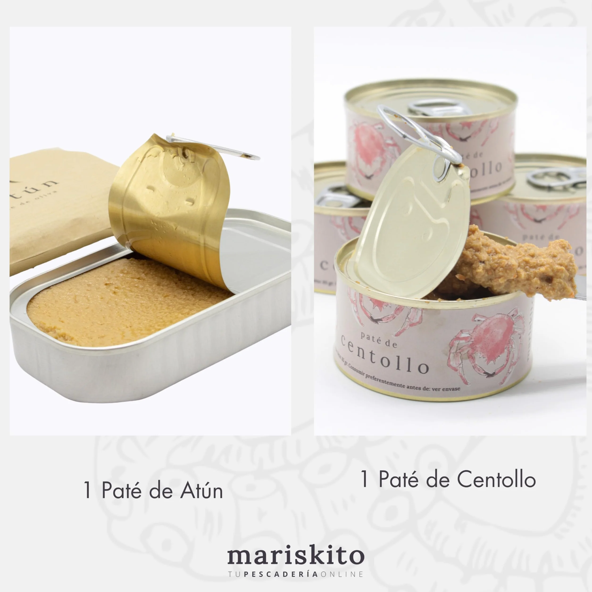 Pack La Mar de Aperitivos - 5 Patés Gourmet Latas de Conservas Gallegas Cesta Regalo Estuche Productos Delicatessen
