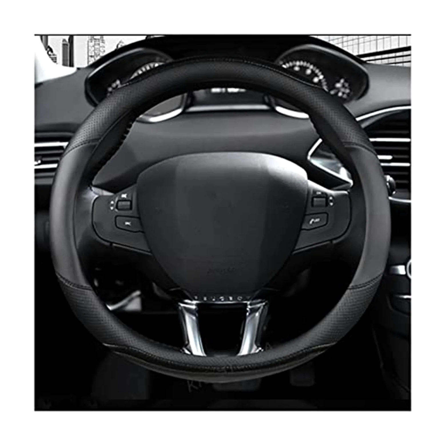 Funda para Volante de Coche de Fibra de Carbono PU Negro Mate para Cayenne 2003 2004 2005 2006 2007 2008 2009 2010 Estilo de Funda para Volante de Coche