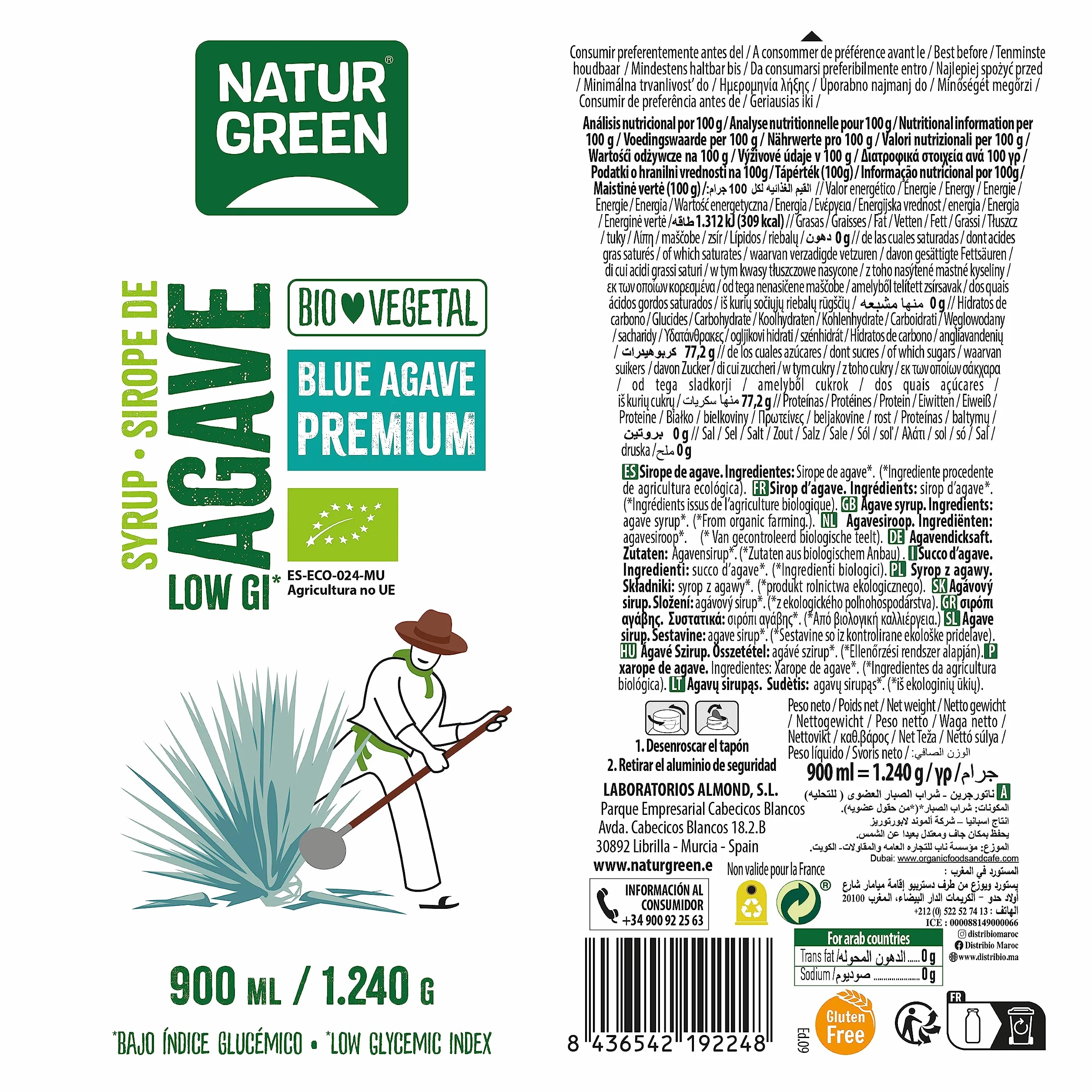 NaturGreen Sirope de Agave Bio 900ml