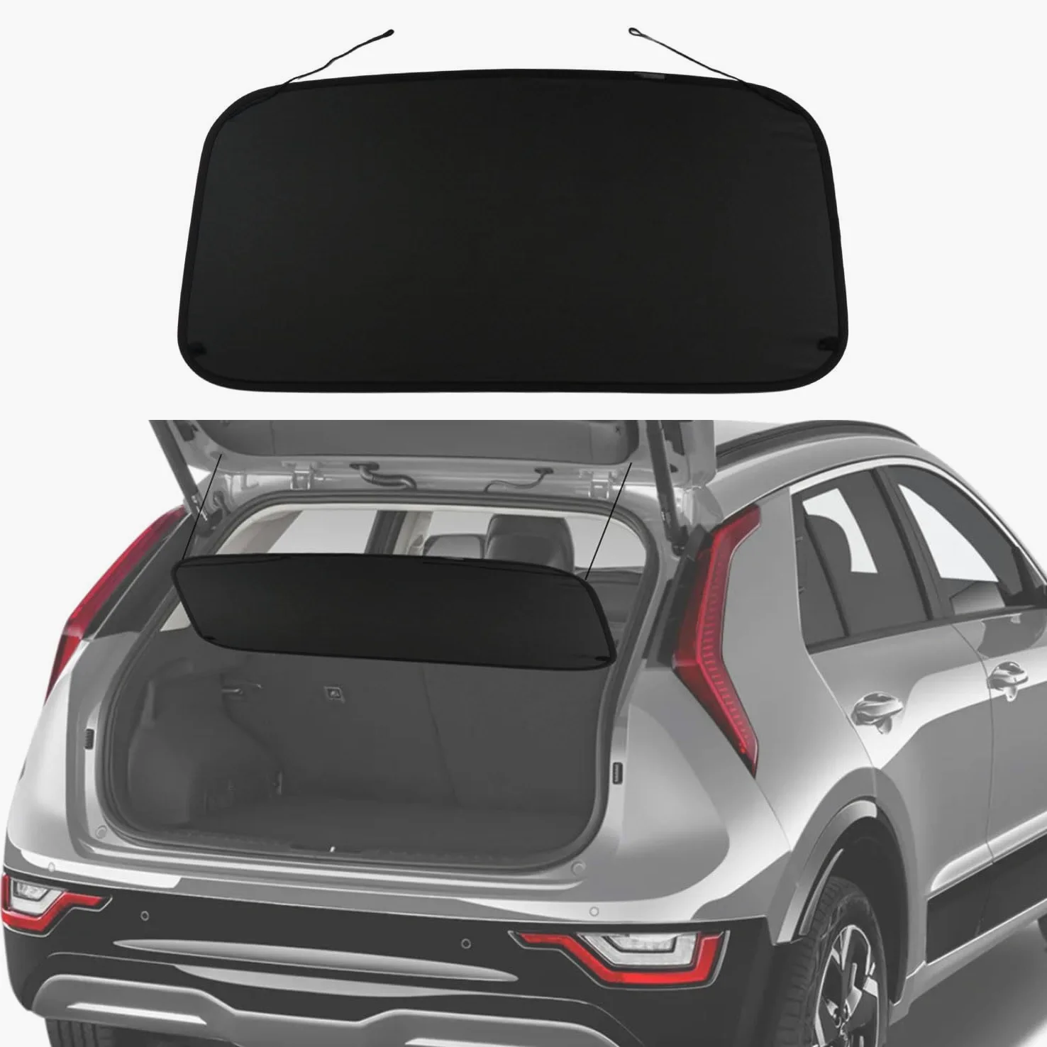 Cubierta de Carga para Kia Niro 2023 2024 y Accesorios híbridos Niro 2023 2024 (no para PHEV) Cubierta de Seguridad para Maletero Trasero Negro