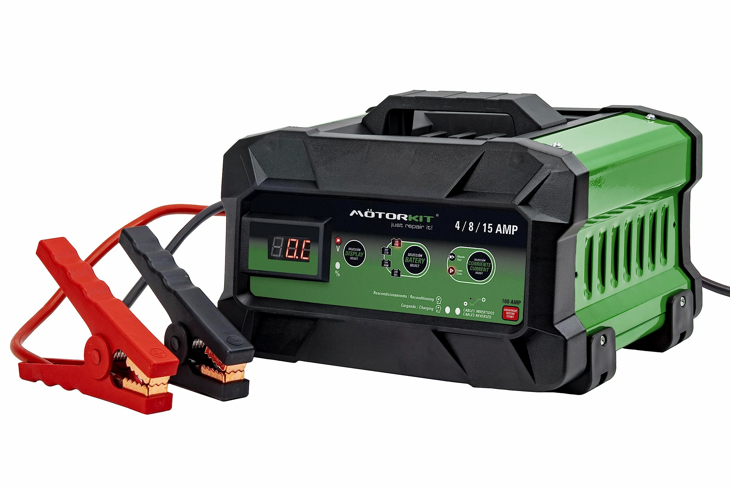 Motorkit Cargador Bateria 12/24V 4-15A