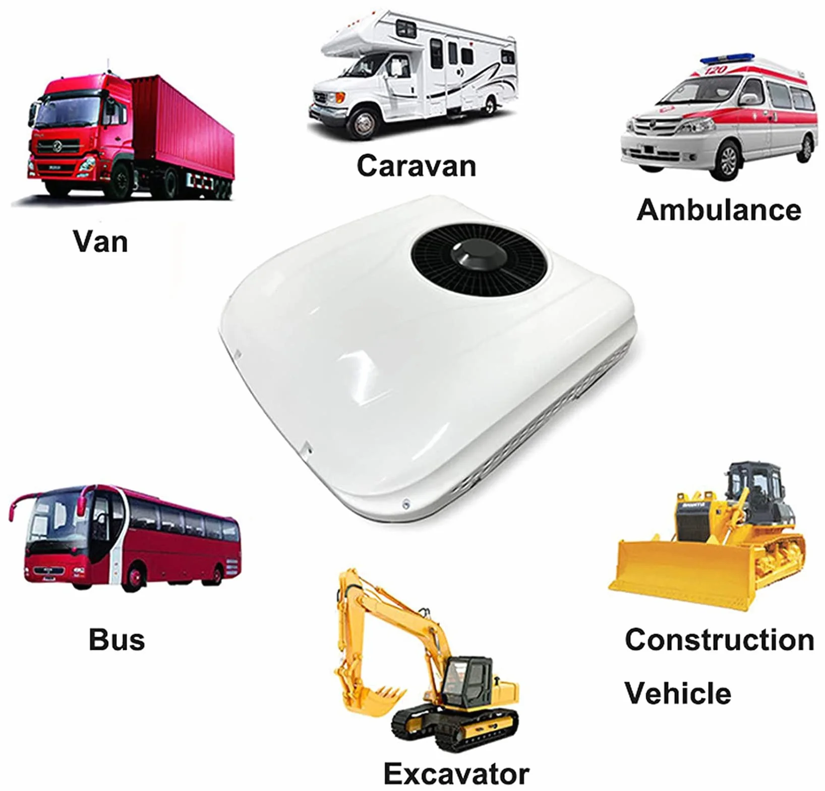 Aire acondicionado de techo 12V para coche caravana camión tractor DC