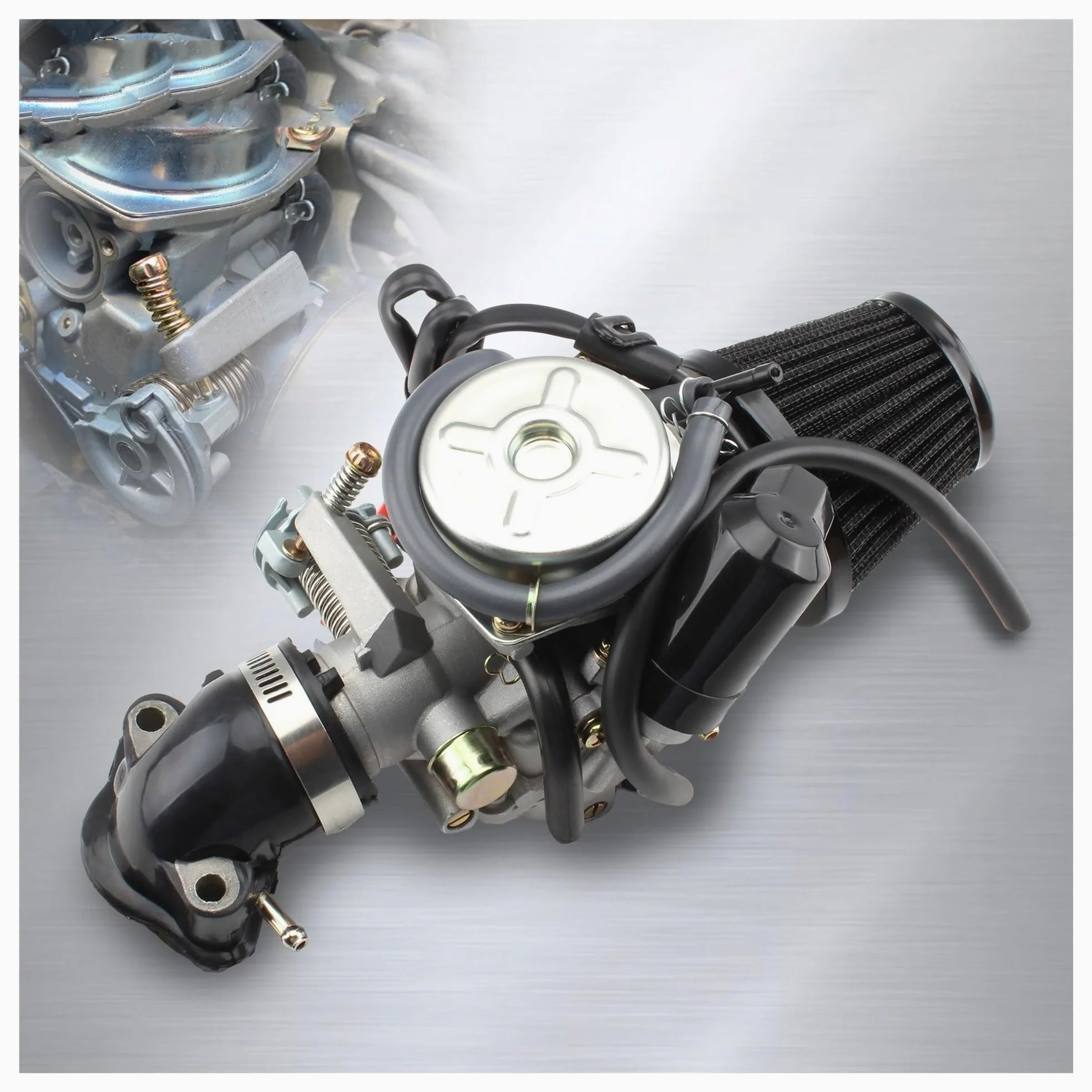 Motosierra Carburador Carburador Para Motocicleta GY6 PD24J Con Filtro De Aire Tubo Entrada 125cc 150cc Para 152QMI 152QMJ 157QMI 157QMJ Accesorios Motor(Carburetor Kit 1)