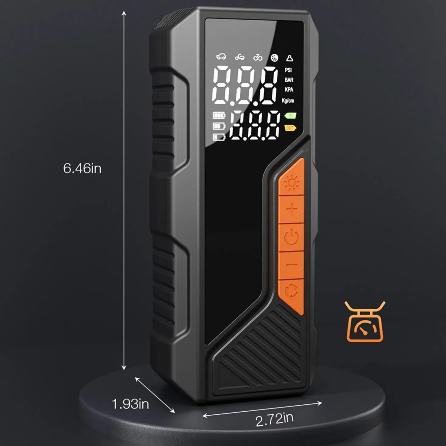 Compresores de Aire portátiles Inflador de neumáticos con compresor de Aire portátil, 150PSI, con manómetro Digital, Coches, Motocicletas y Bolas, luz LED Inflador Ruedas Coche
