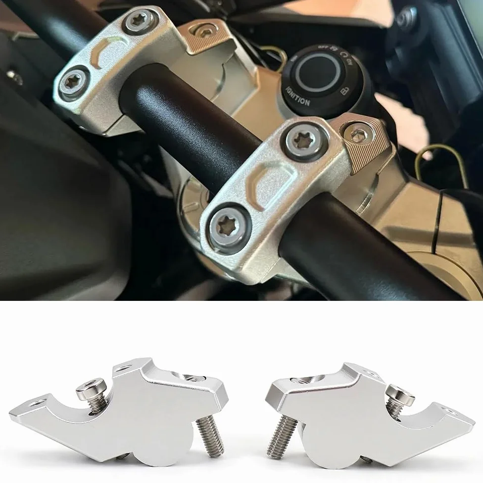 Nuevo 1 par de accesorios plata manillar elevador barra soporte abrazadera para Voge 900 DSX DSX900 DS 900 X DS900X