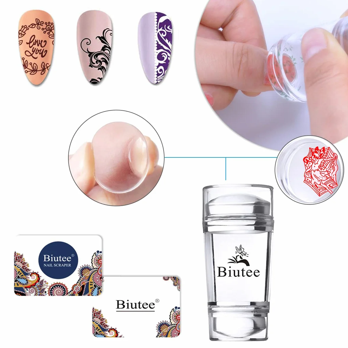 Biutee Nail Art Stamping Placas 19 Uñas Manicura Estampado Plantilla