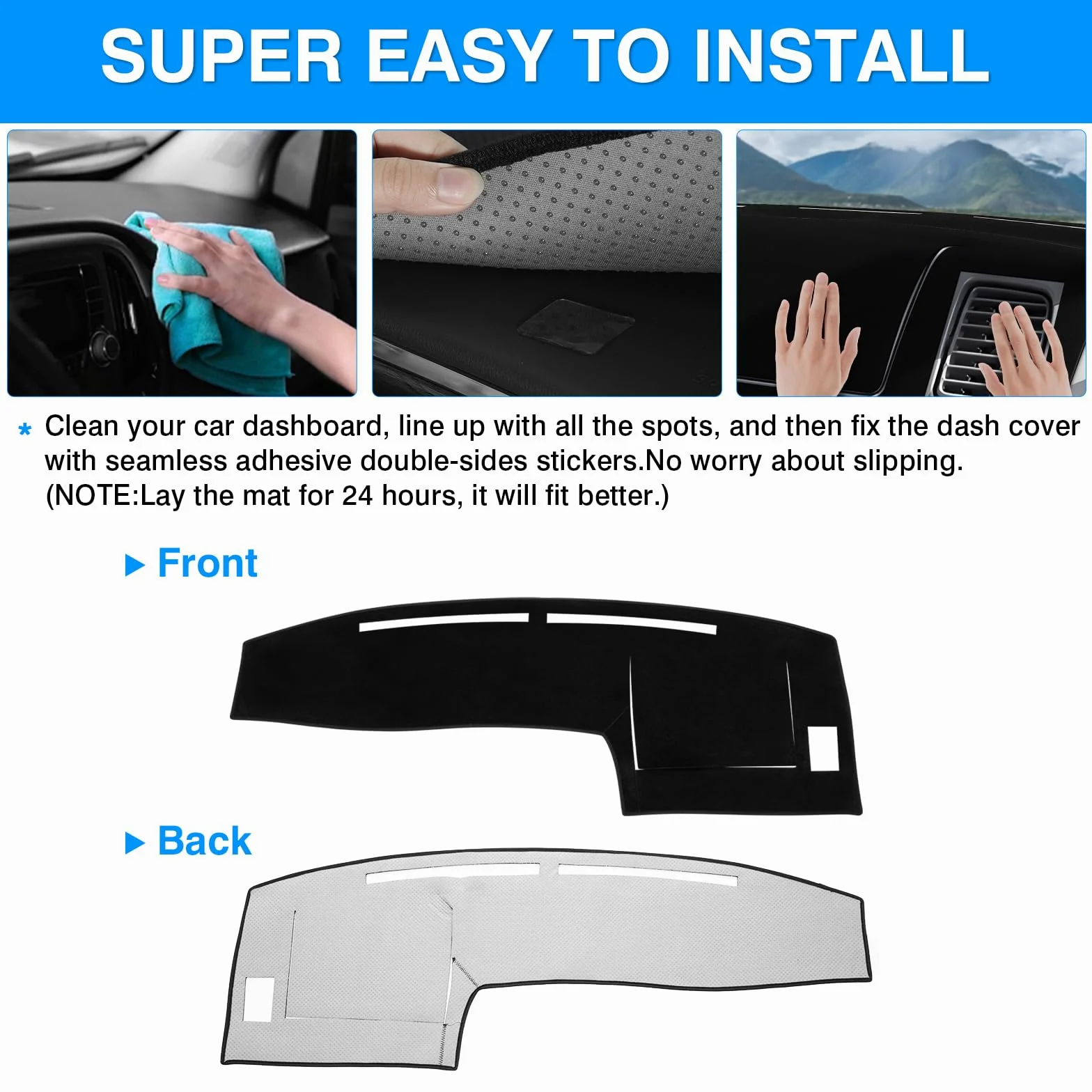 Autorder Alfombrilla de Cubierta de salpicadero para Toyota Tacoma 1998-2002 2003 2004, Accesorios para salpicadero, Protector de Rayos UV