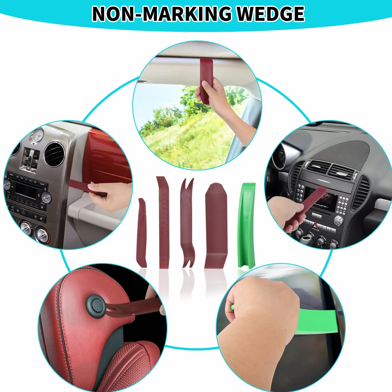 SWAWIS Herramienta Profesional para Coche con Pinza de Largo Alcance, Herramienta de Palanca Cojín de Montaje en Coche y Juego de Manoplas de Emergencia para Abrir Puertas y Ventanas del Coche