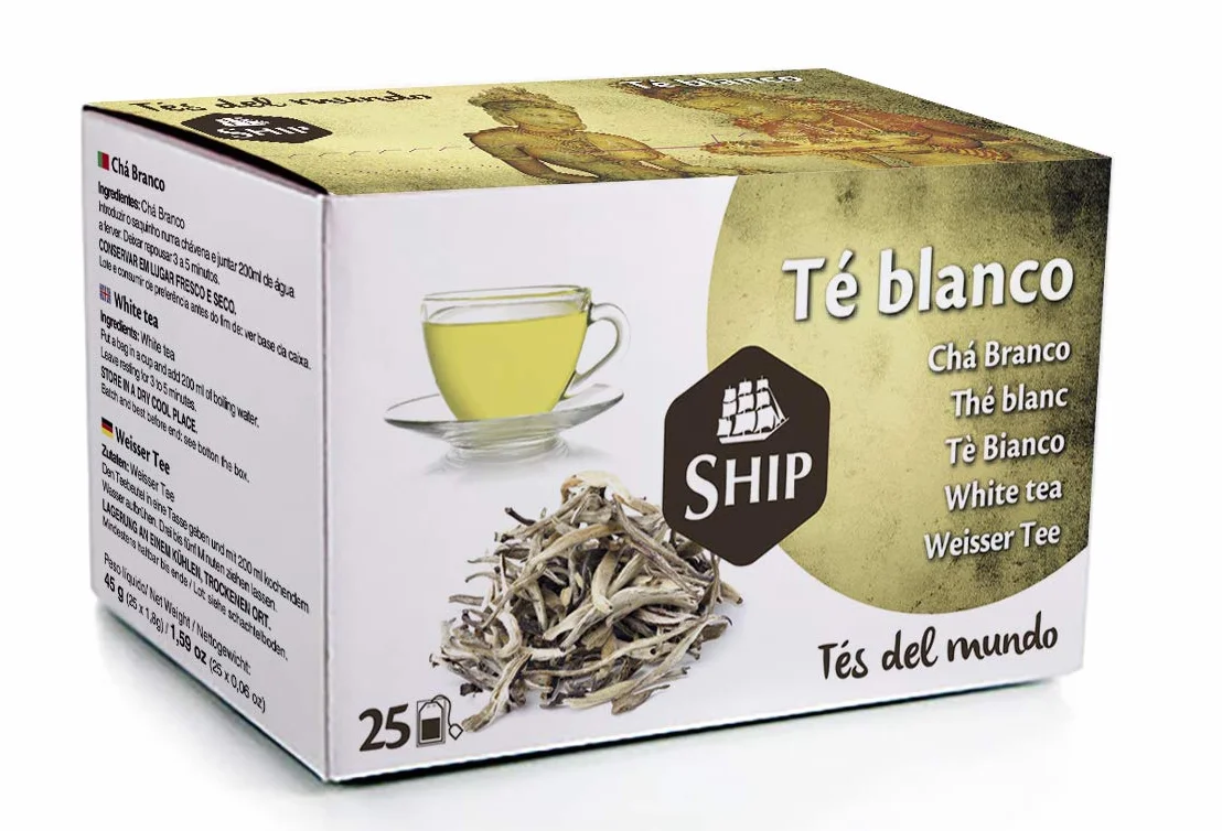 Té Blanco en Caja de 25 Unidades - Propiedades Antioxidantes Naturales - Aporta Vitaminas y Minerales