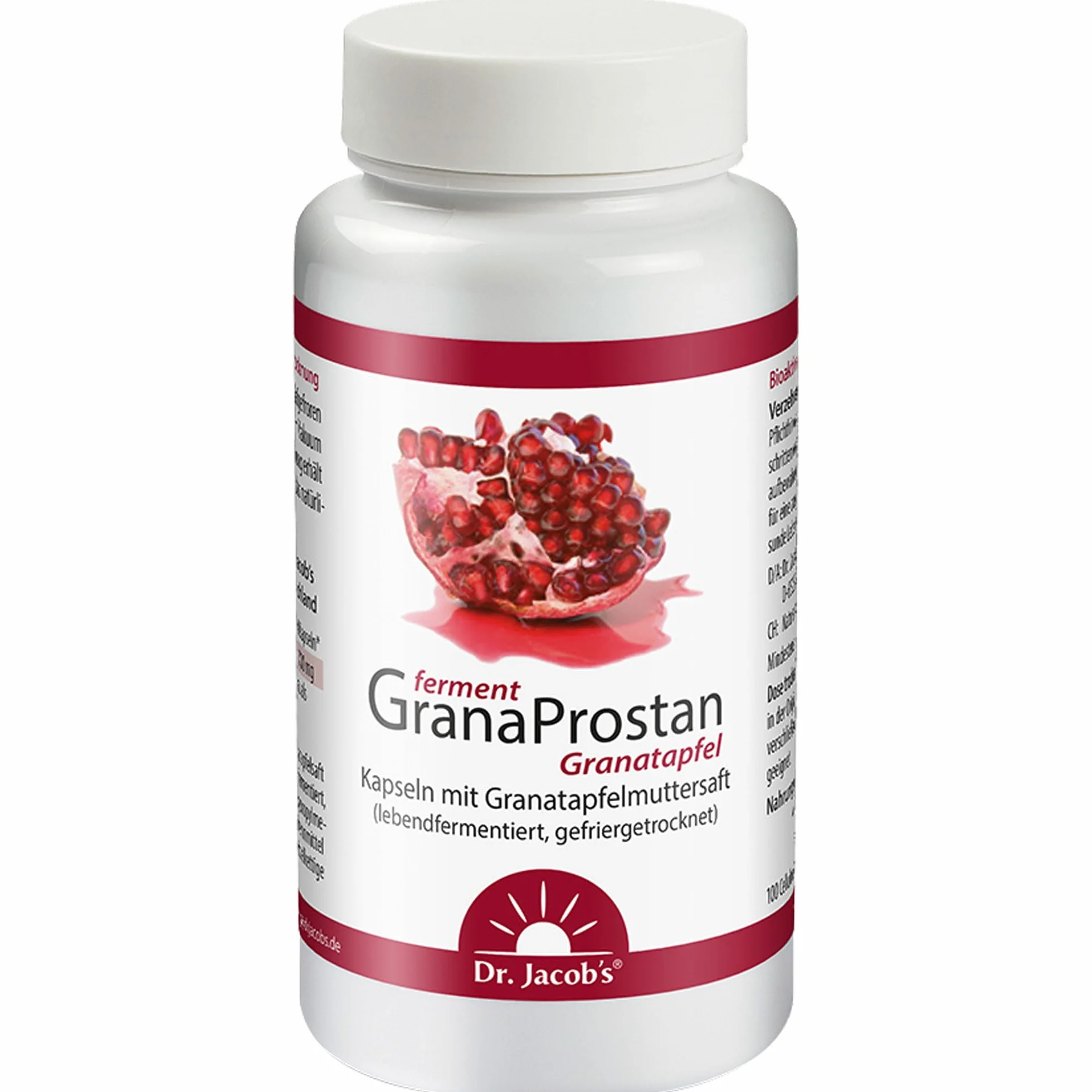 Dr. Jacob’s GranaProstan Fermentado 100 Cápsulas 700 mg Polifenoles Punicalagina Extracto de Granada