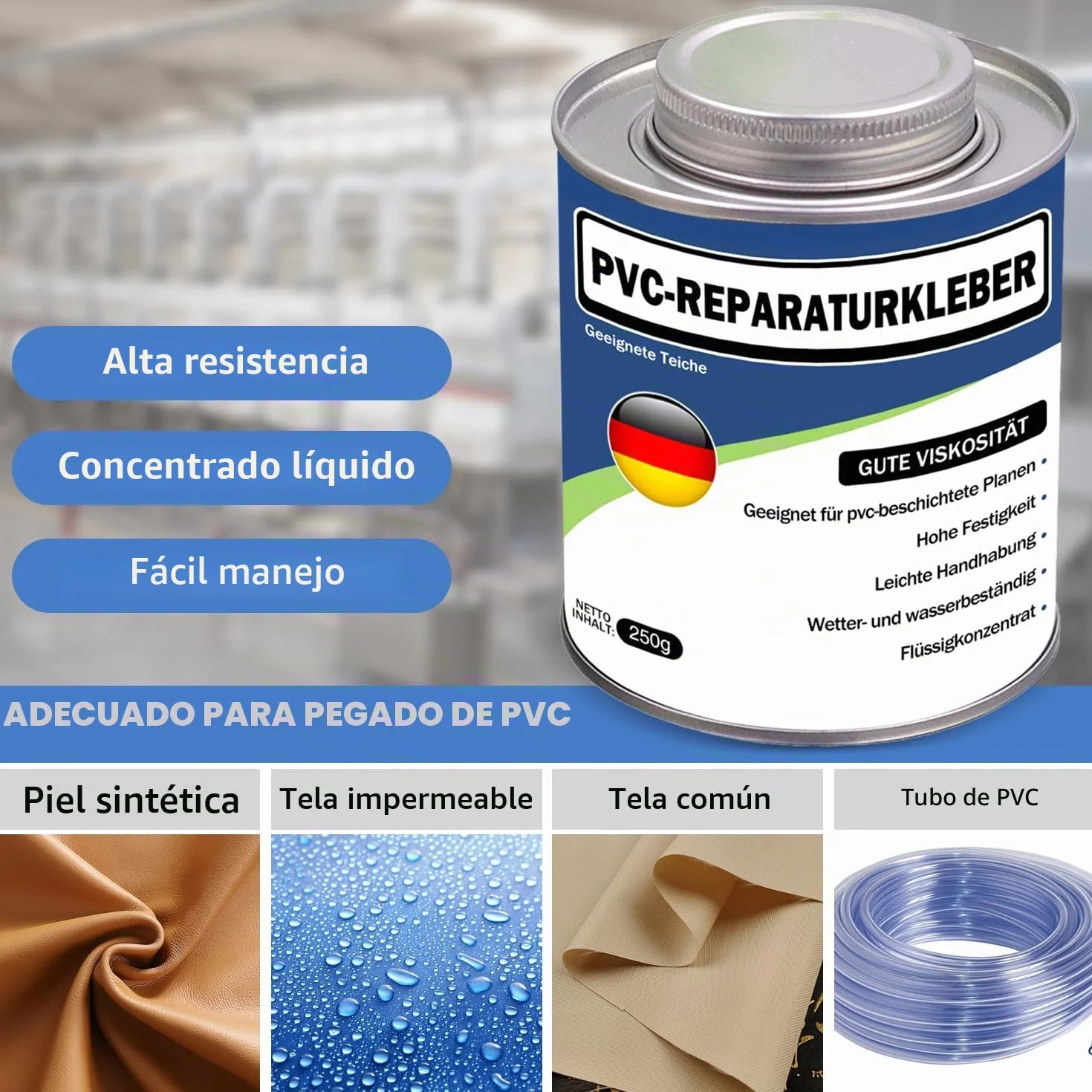Adhesivo para lona de tela, para PVC blando, 235 ml, resistente al agua, transparente, pegamento para lonas de camiones, cubiertas de barcos, tiendas de campaña, ideal para exteriores
