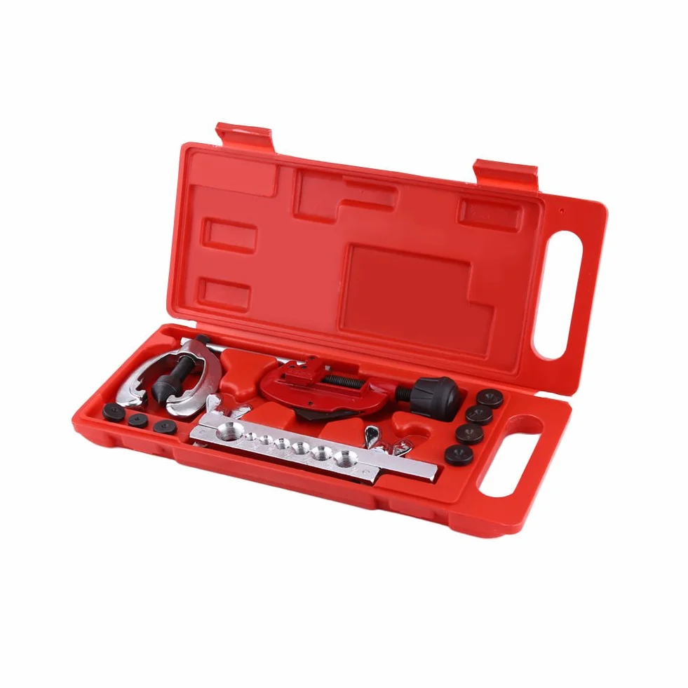 Kit de herramientas para vaciar tubos de freno, cortatubos y tubo de freno, cortatubos y tubo Flaring & Swaging Tool Kit de reparación, tubo de frenos de avellanado, 10 unidades