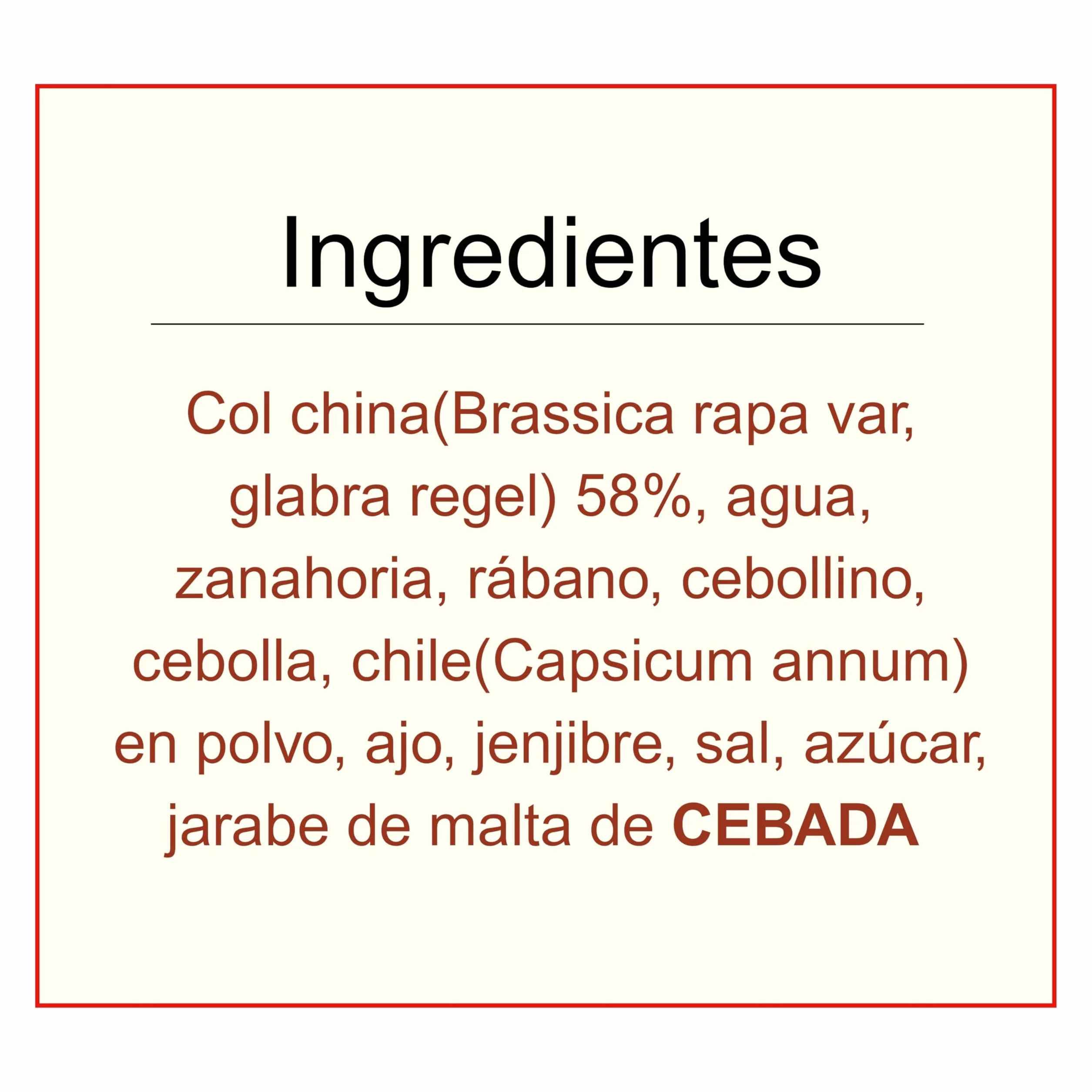 Kimchi Coreano Col China Fermentada Picante Auténtica Receta Tradicional 380g