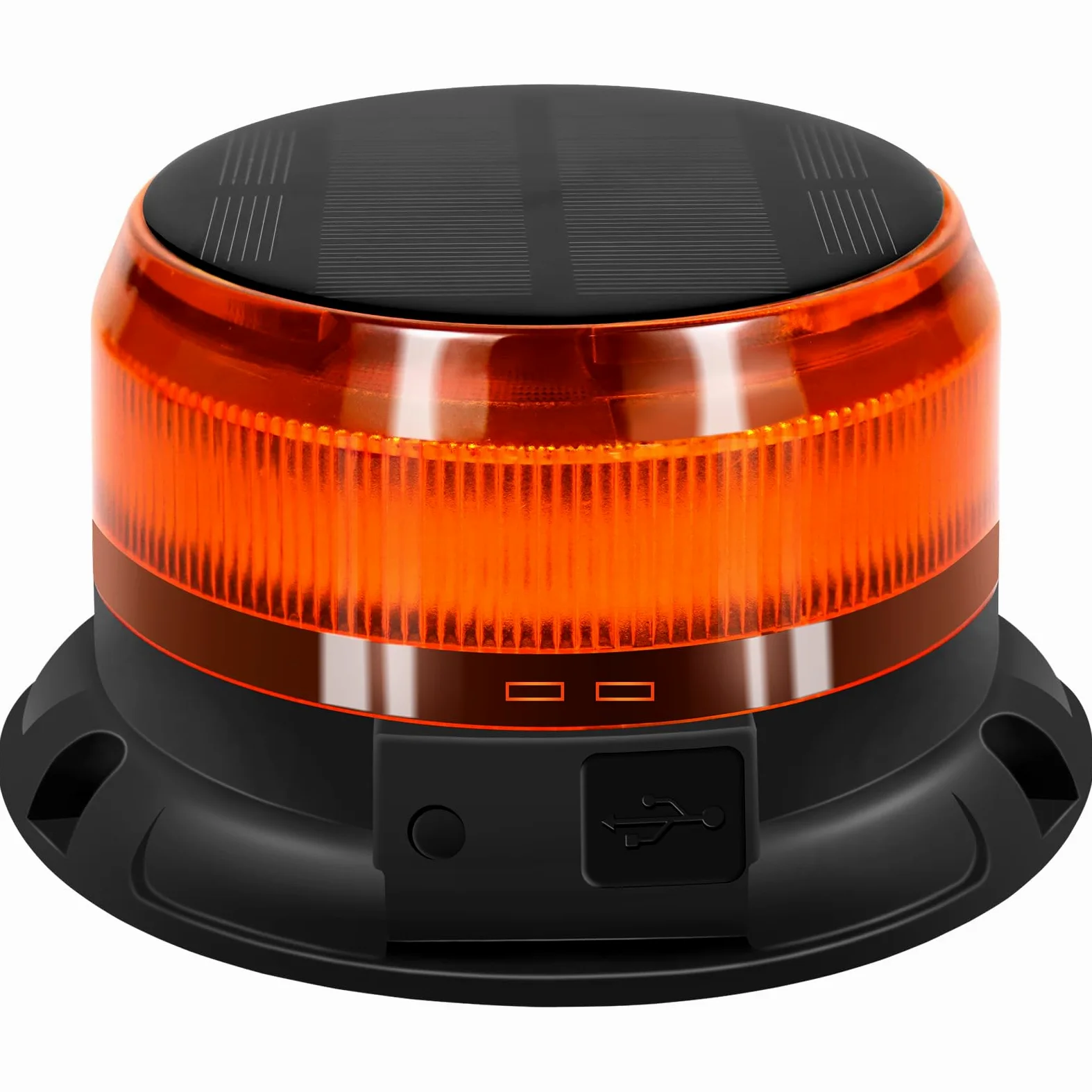 Rotativo Luz LED estroboscópica energía solar inalámbrico 12V-24V naranja magnético 3m cable vehículos tractores carros golf UTV