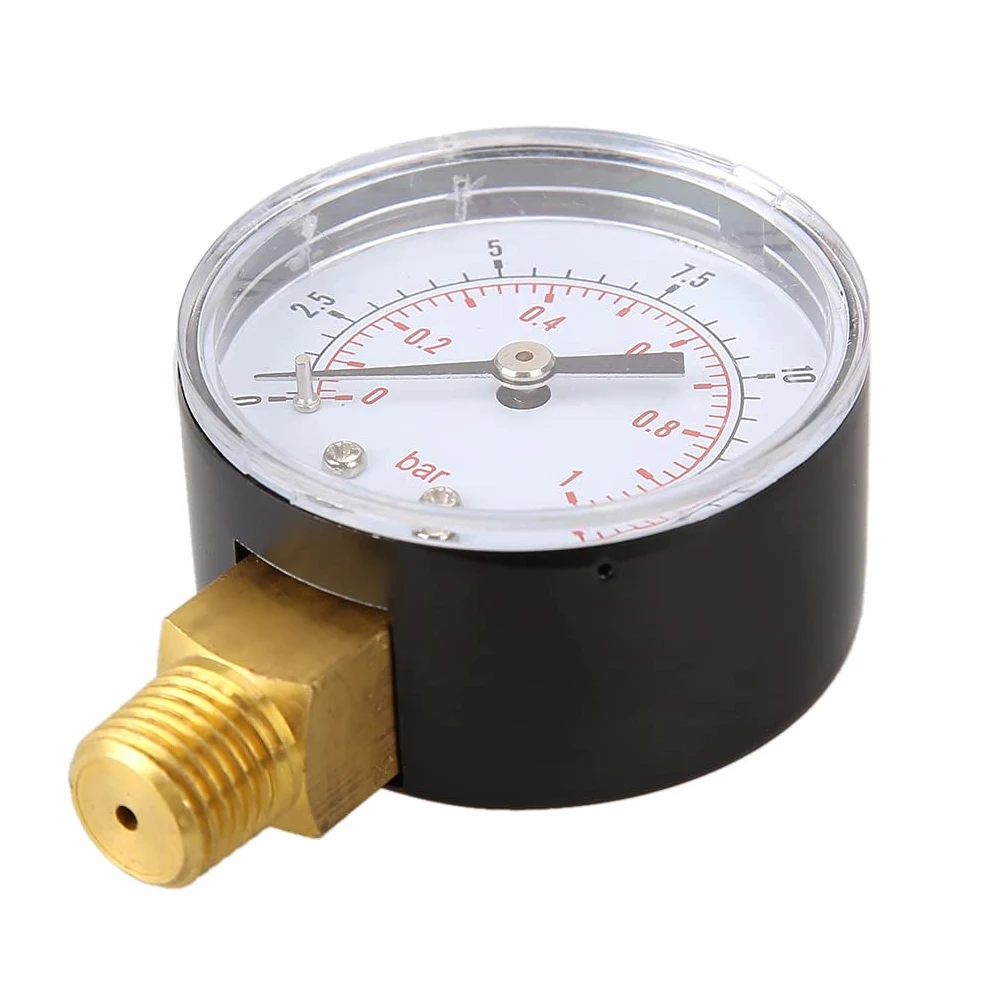 Manómetro 0/15 PSI 0/1 Bar, medidor de presión de combustible, compresor de aire, medidor de presión hidráulica, manómetro de doble escala