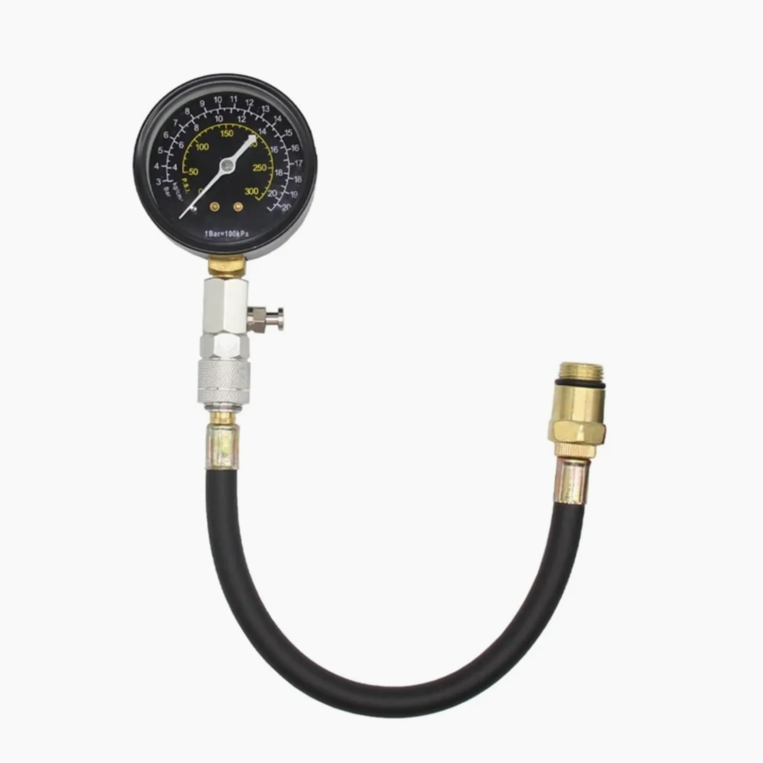 Comprobador de compresión de Motor de Gasolina, Kit de manómetro para automóvil de 0 a 300 PSI, diagnóstico de Cilindros con Adaptador para manómetro Digital de automóvil