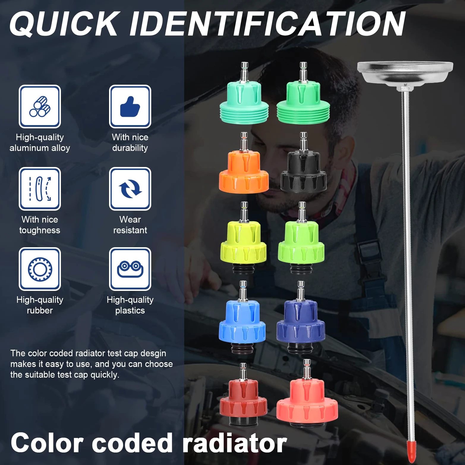 Kit universal de detección fugas en depósitos combustible for automóviles, herramienta detectora for , probador presión agua del radiador, kit herramientas vacío for refrigerante aire acondicionado