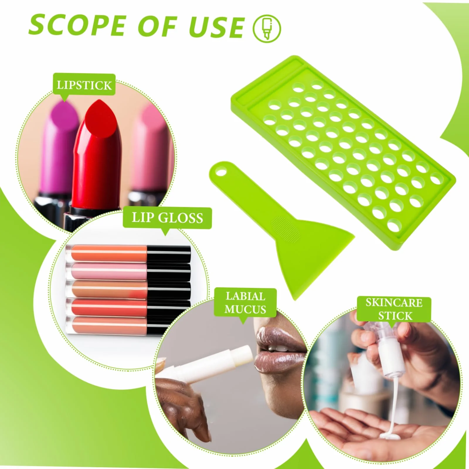 Kit para Hacer Bálsamos Labiales DIY con Bandeja de 50 Agujeros y Espátula