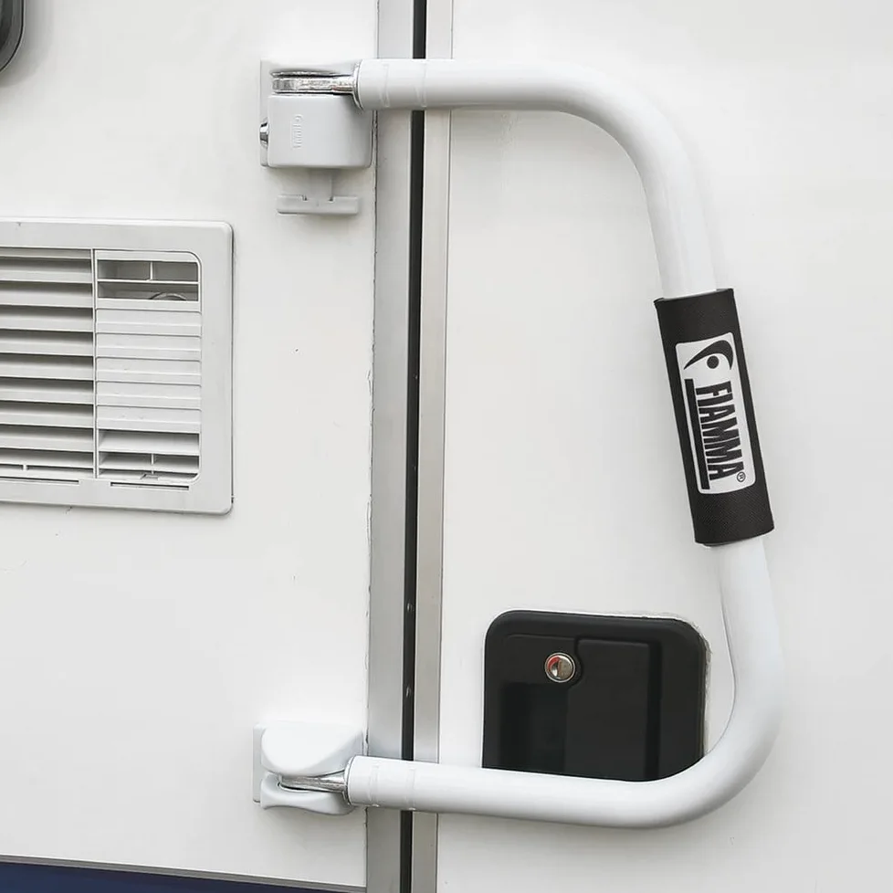 Fiamma Security 46 - Cerradura de seguridad para puerta de caravana, color blanco